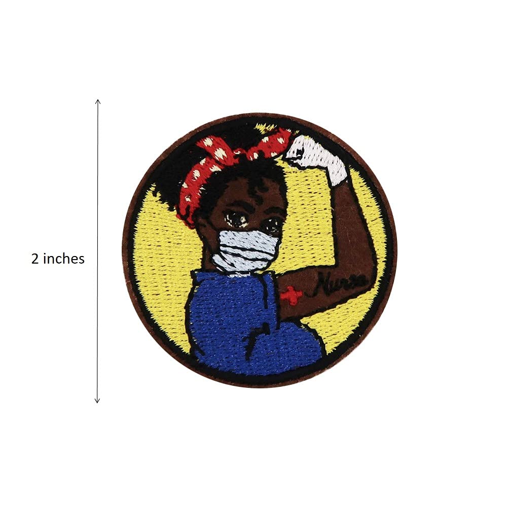 Nurse Save Lives Black Girl Magic Embroidered Iron On Patches for Scrubs, Jackets & DIY Crafts - Celebrate Nursing Heroes with Custom Badges
