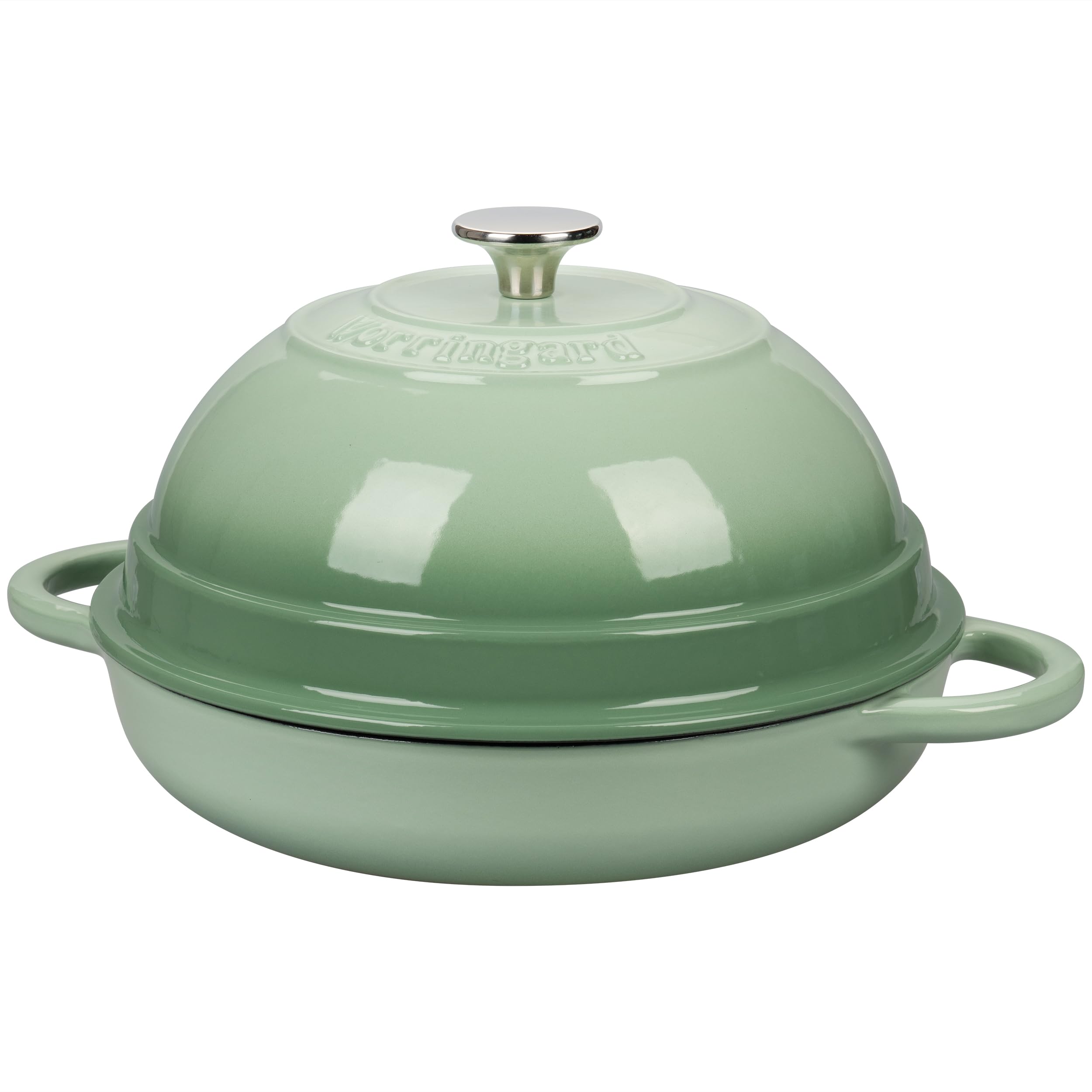 6 Quart Enameled Cast Iron Dutch Oven with Lid - Perfect for Bread Baking, Roasting, Stews & Camping - Green Color Kitchen Cookware