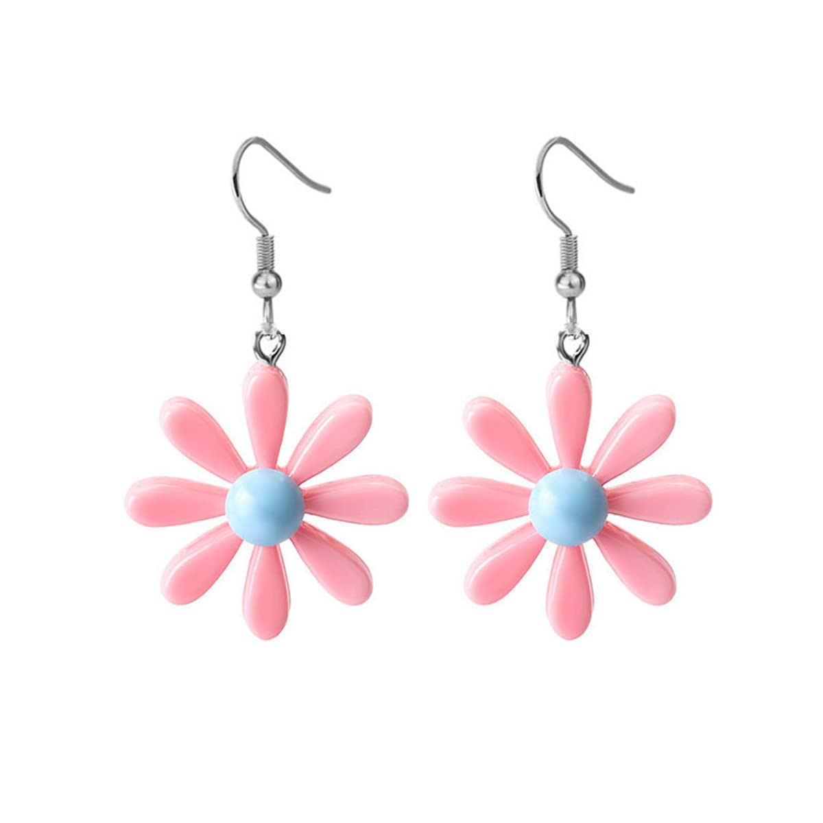 Dainty Enamel Daisy Flower Hook Earrings for Women - Lightweight Sunflower Dangle Earrings, Cute Floral Jewelry Gift for Teen Girls | Perfect for Spring Outfits, Weddings & Everyday Wear
