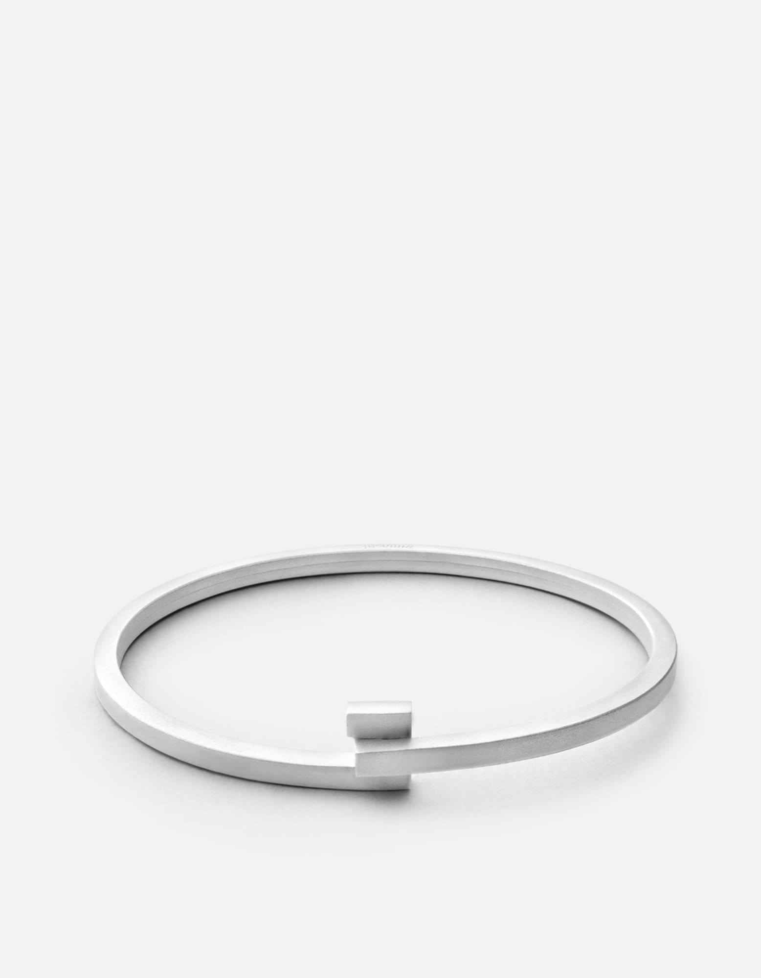 Cubist Cuff Bracelet - Matte Sterling Silver Bangle for Women - Modern Geometric Jewelry for Everyday Wear & Special Occasions