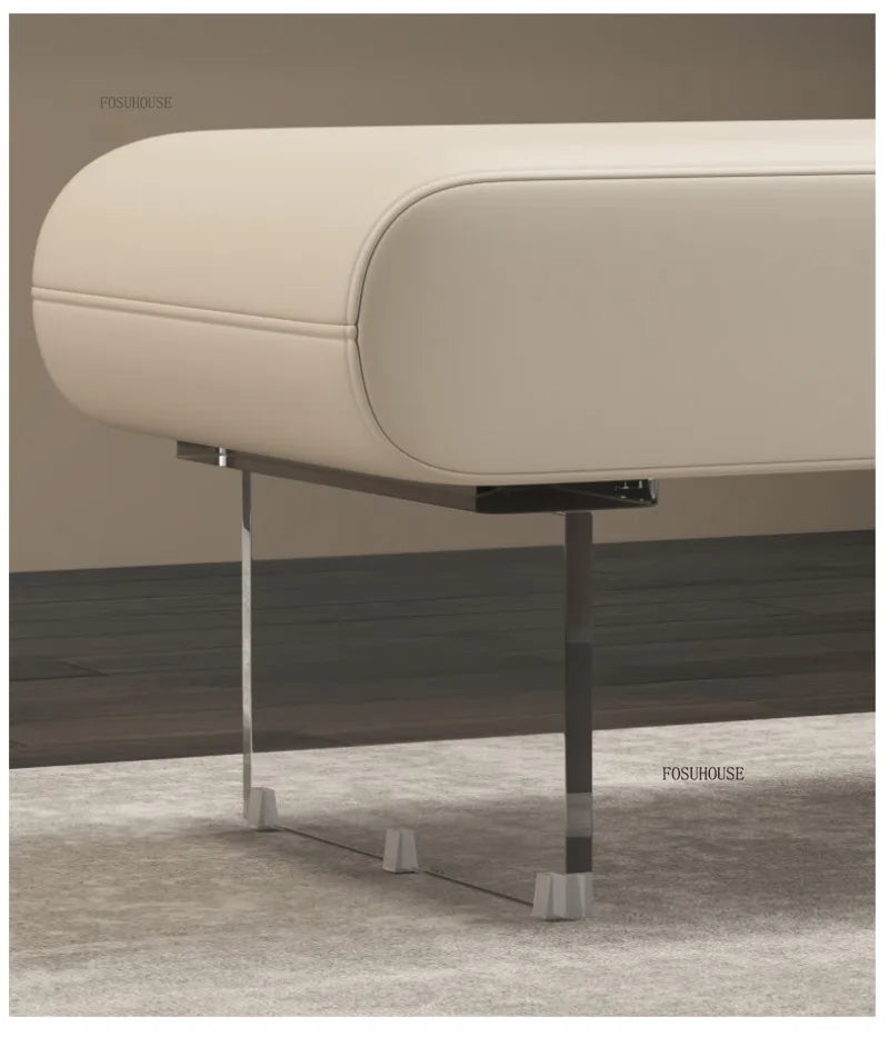 Modern Acrylic Shoe Bench - Contemporary Entryway Seating with Storage | Stylish Shoe Organizer for Hallway, Bedroom & Closet | Durable Clear Acrylic Shoe Rack for Small Spaces