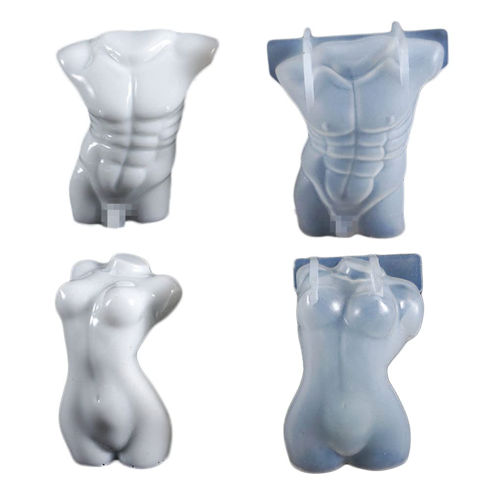 2 PCS Silicone Candle Molds for DIY Candle Making - Body Shape Molds for Women & Men - Perfect for Chocolate, Plaster, Soap Crafts - Ideal for Home Decor, Wedding Favors & Spa Gifts