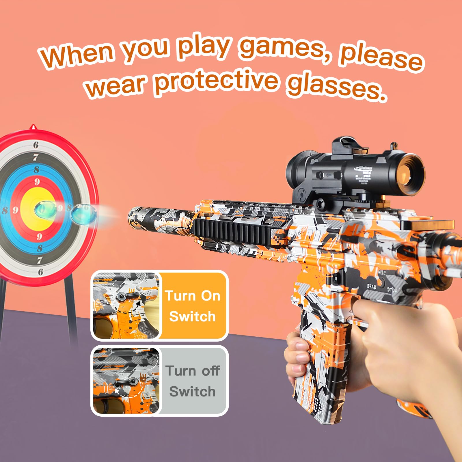 Full Auto Outdoor Games Toy with 60,000+ Foam Balls - Team Building & Backyard Fun for Teens & Adults (Orange) - Perfect for Birthday Parties, Summer BBQs, and Family Gatherings