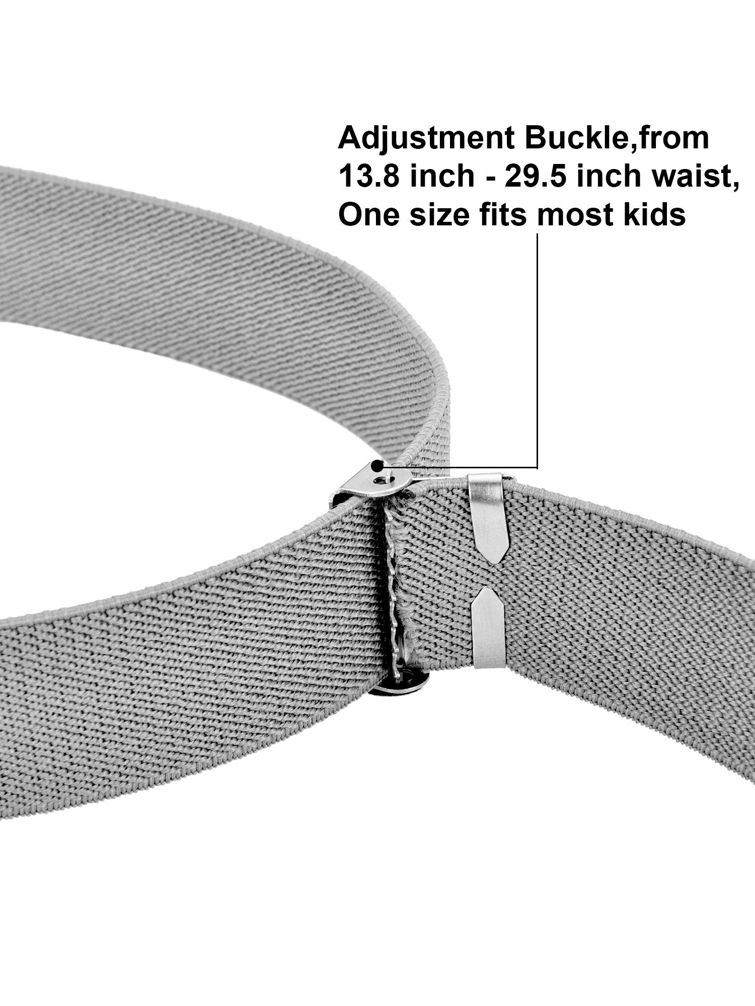 Tatuo 4-Pack Kids Adjustable Elastic Belts - Stretchable Waistband for Boys & Girls (Black, Gray, Brown, Navy Blue) - Perfect for School Uniforms, Dress Pants & Everyday Wear