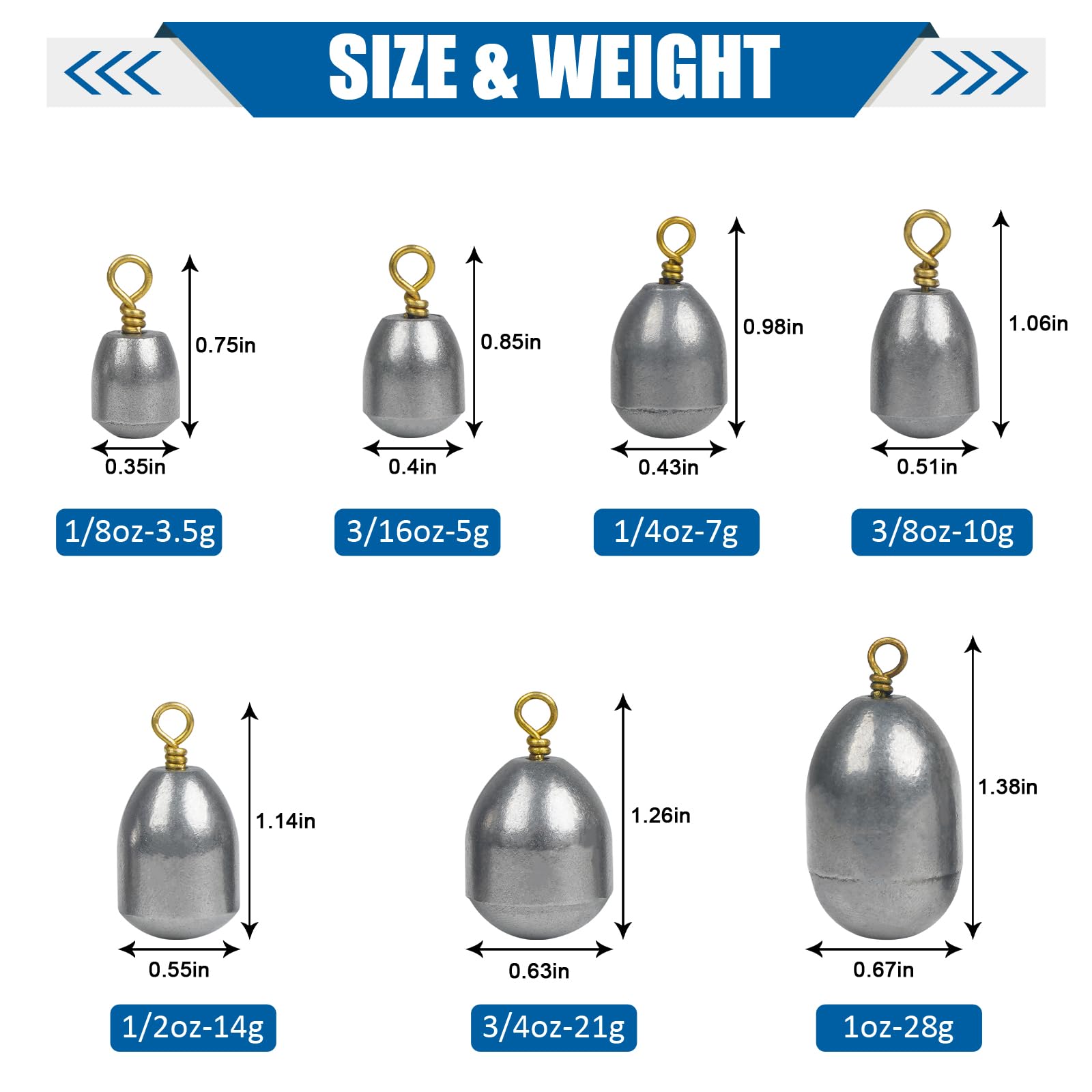 Iron Fishing Weights & Sinkers - Bass, Catfish, Bell Casting Weights for Freshwater & Saltwater Fishing - Perfect for Shore, Boat, and Ice Fishing