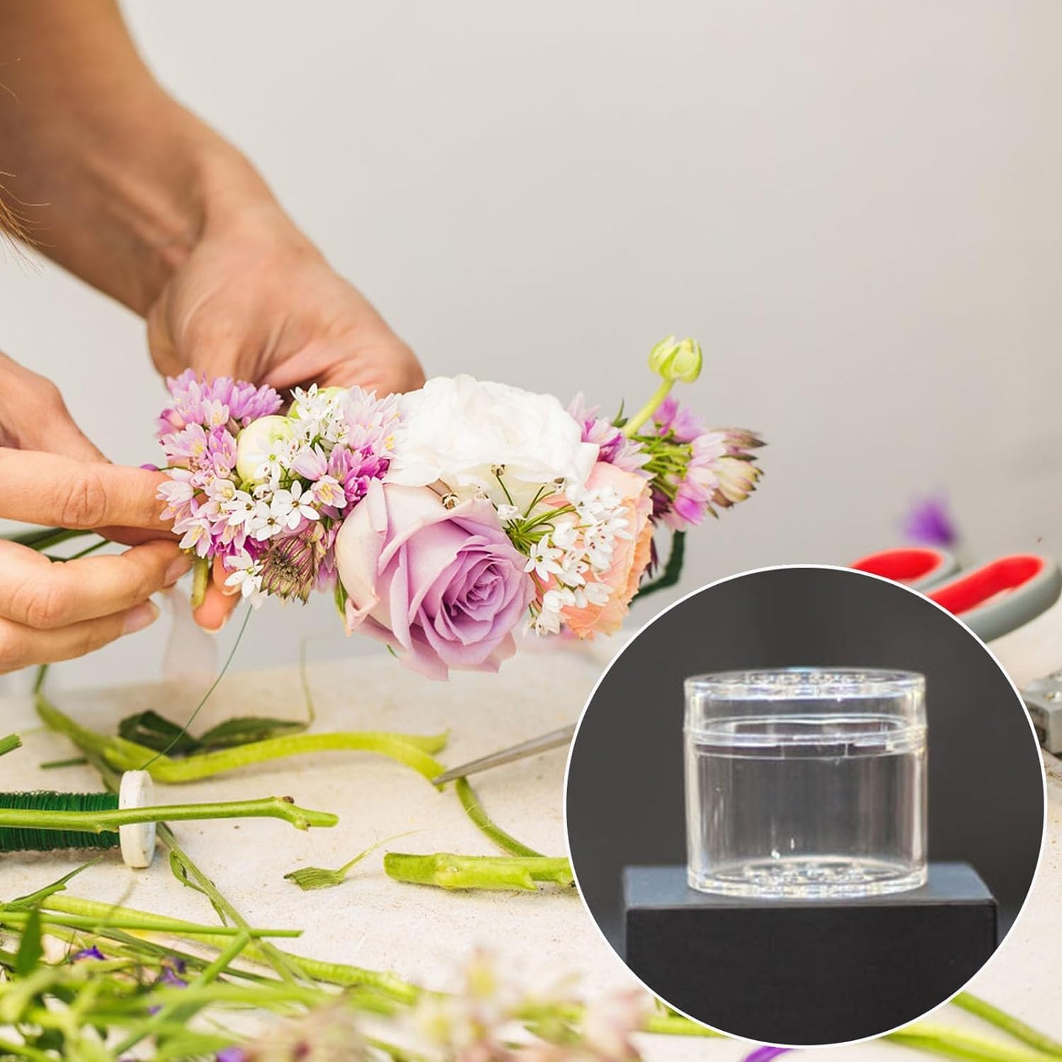 Spiral Ikebana Flower Stem Holder for Vases - Green DIY Floral Arrangement Accessory - Perfect for Bouquets, Centerpieces & Japanese Style Ikebana Decor