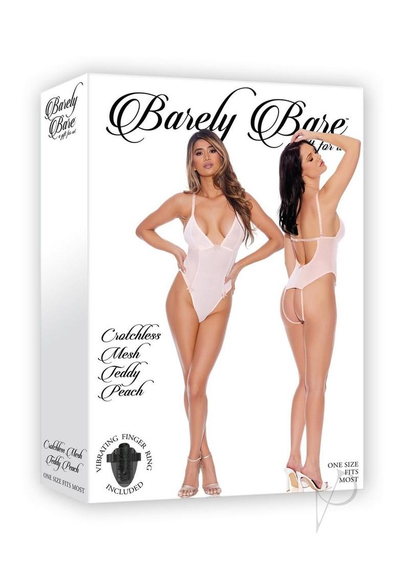 Sexy Crotchless Mesh Teddy Lingerie - One Size, Peach - Perfect for Valentine's Day, Boudoir Photography & Sensual Nights