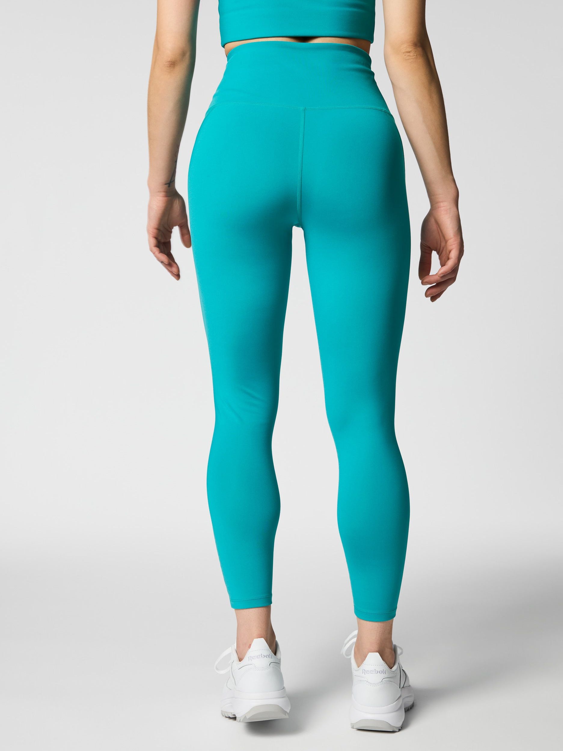 Girlfriend Collective High Waist Compressive 7/8 Leggings for Women - Peacock Green | Yoga, Running, Workout & Lounge Wear