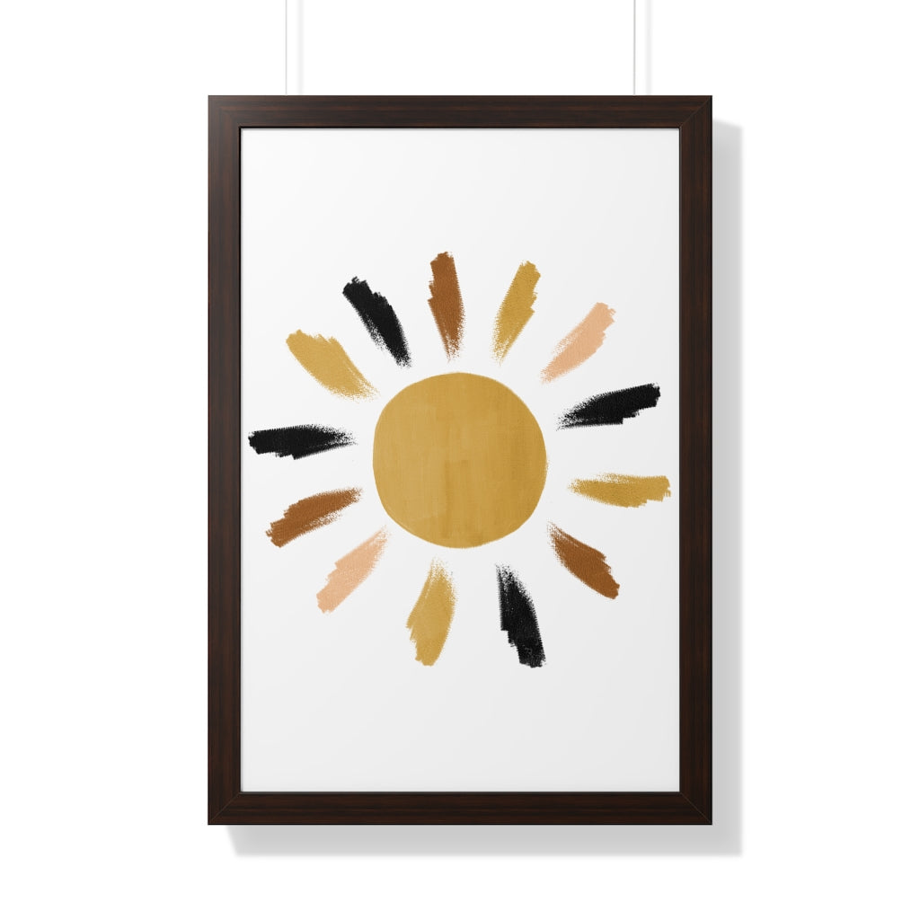 Modern Sunshine Framed Vertical Poster - Wall Art Decor for Living Room, Bedroom & Office - Perfect for Home & Office Decoration