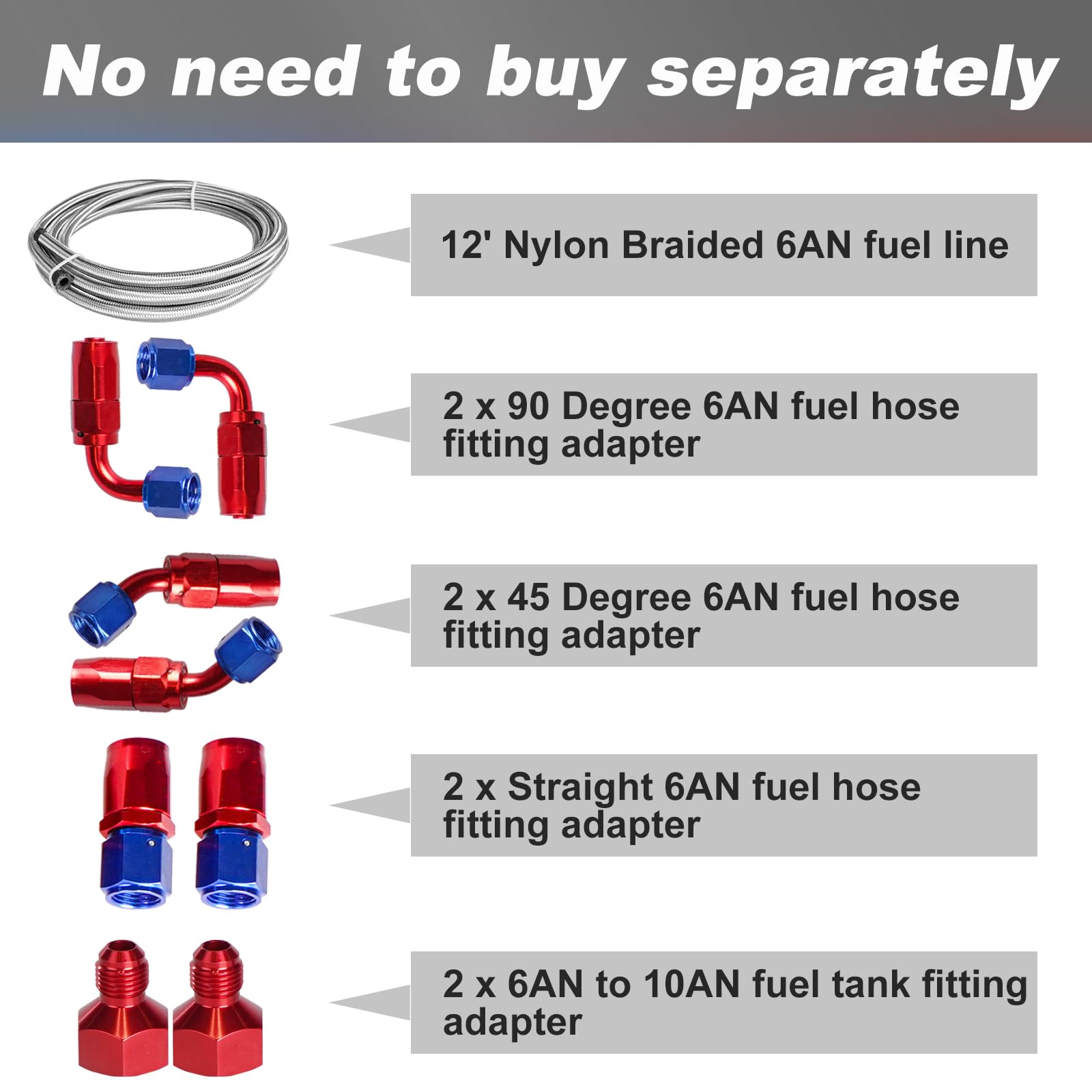 5 Gallon 20L Silver Fuel Cell with Cap, Level Sender & 12FT Oil Feed Line - Perfect for Automotive, Marine, and Off-Road Vehicle Fuel Storage