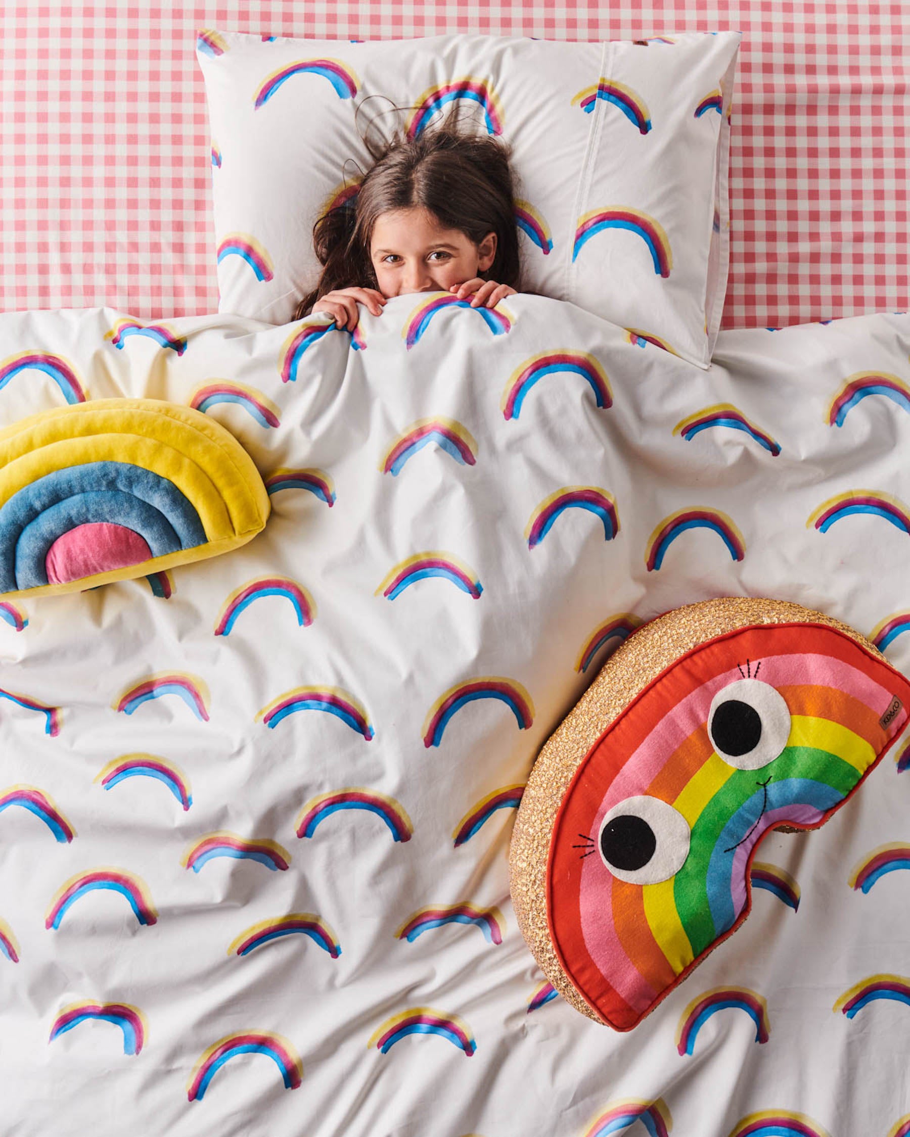 Kip & Co Rainbow Love Organic Cotton Quilt Cover Set - Soft & Breathable Bedding for Kids & Adults - Perfect for Nursery, Guest Room & Cozy Home Decor