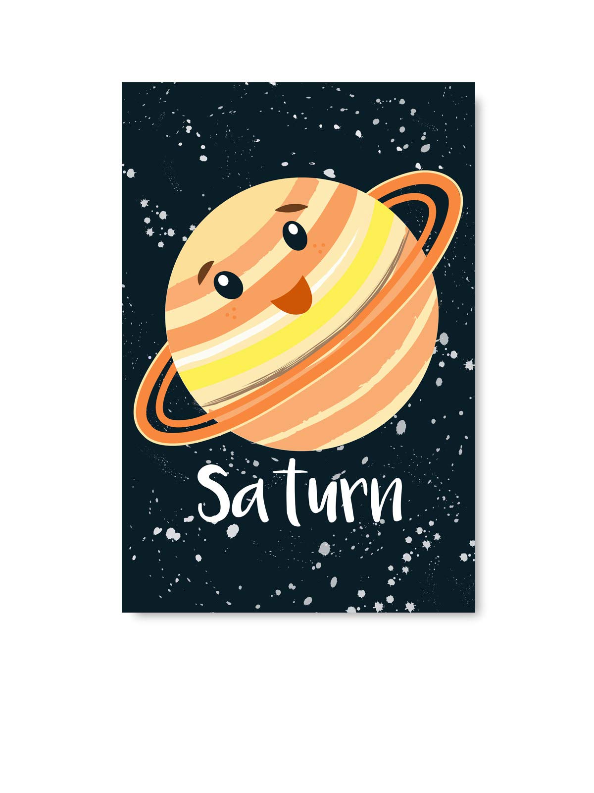Funny Ugly Christmas Sweater with Planets Design - Saturn Wall Art Poster for Nursery, Kids Room & Home Decor - 8x12 Inch Print - Perfect for Holiday Parties & Gift Giving