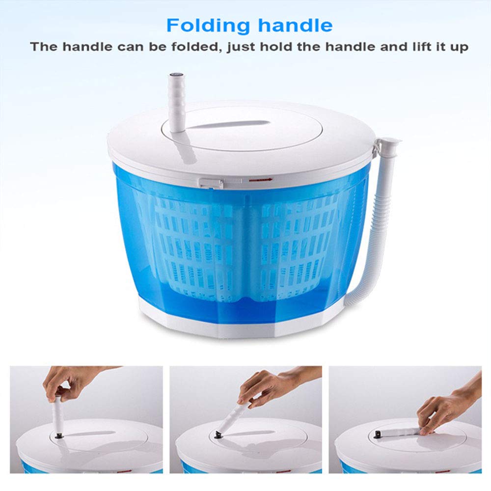 Portable Mini Turbine Washing Machine & Ultrasonic Cleaner 2-in-1 - Hand Operated Spin Dryer for Camping, Travel, Outdoor - Compact Laundry Solution for RV, Hiking, Backpacking & Emergency Use