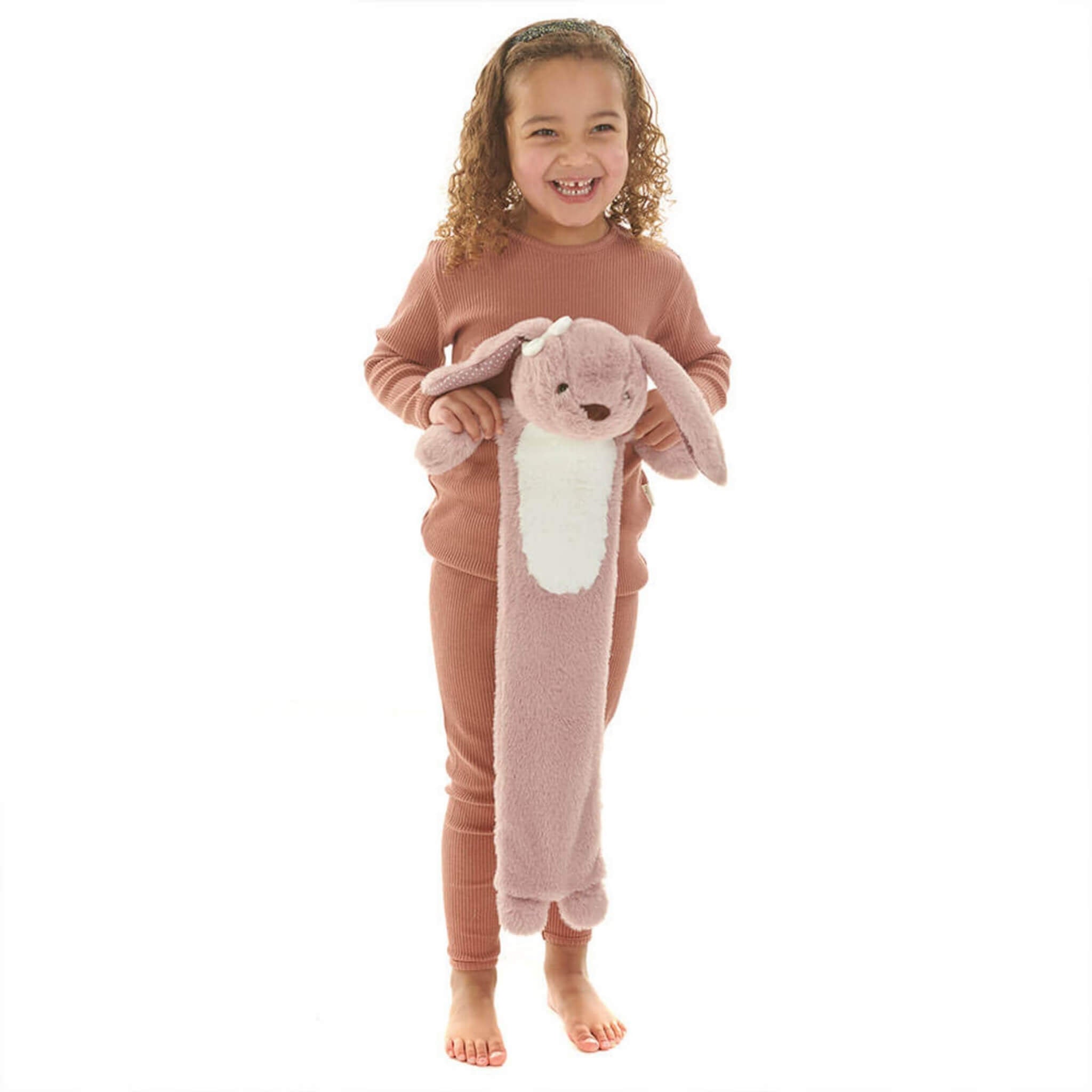 3D Midi Hot Water Bottle with Pink Bunny Faux Fur Cover - Warm & Cozy Pain Relief for Cramps, Backaches & Winter Nights - Perfect for Home, Office & Bed Use