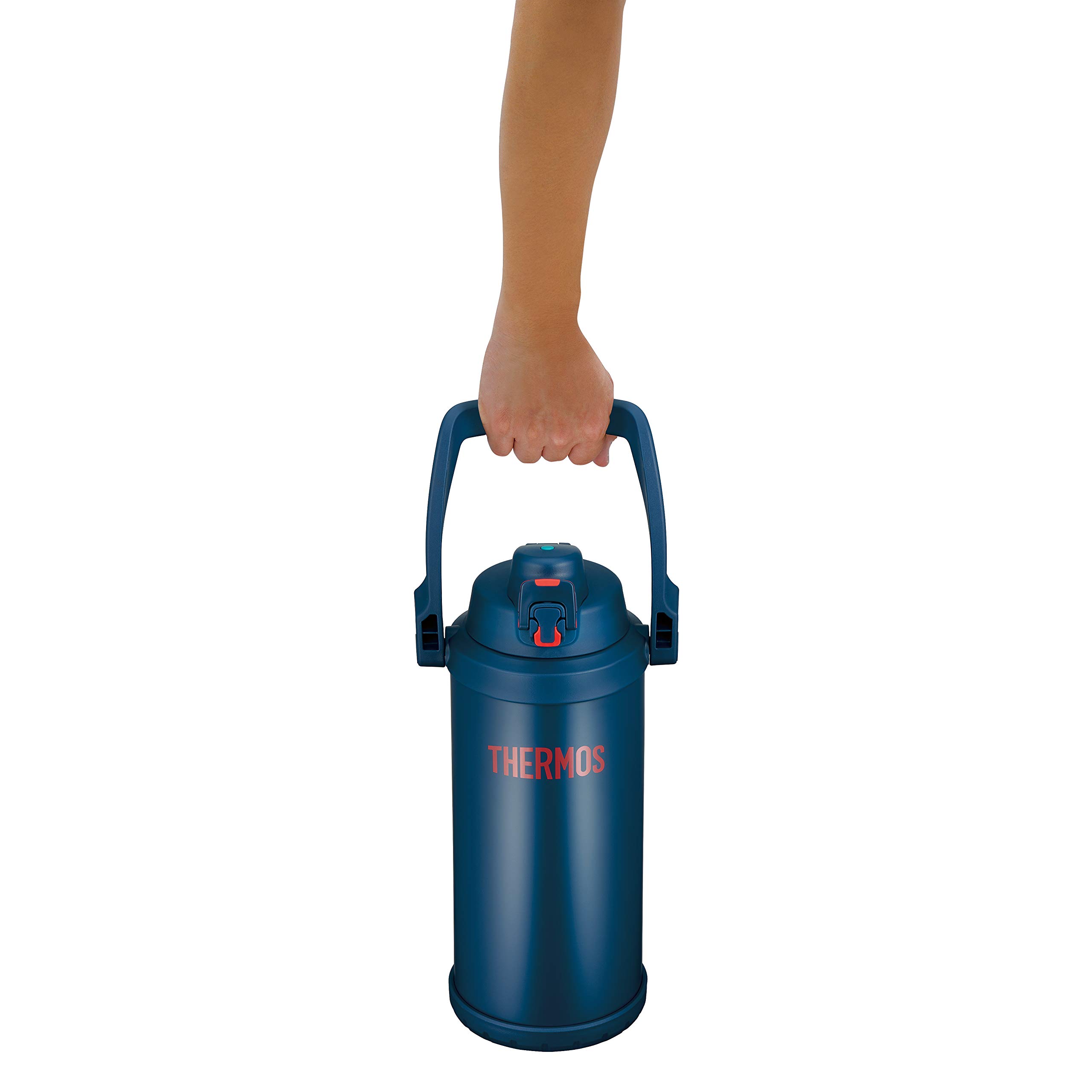 Thermos FFV-3001 NV-R Vacuum Insulated Stainless Steel Water Bottle - 0.8 Gallon (3.0L) Leakproof Sports Jug for Gym, Hiking & Outdoor Activities - Navy Red Color