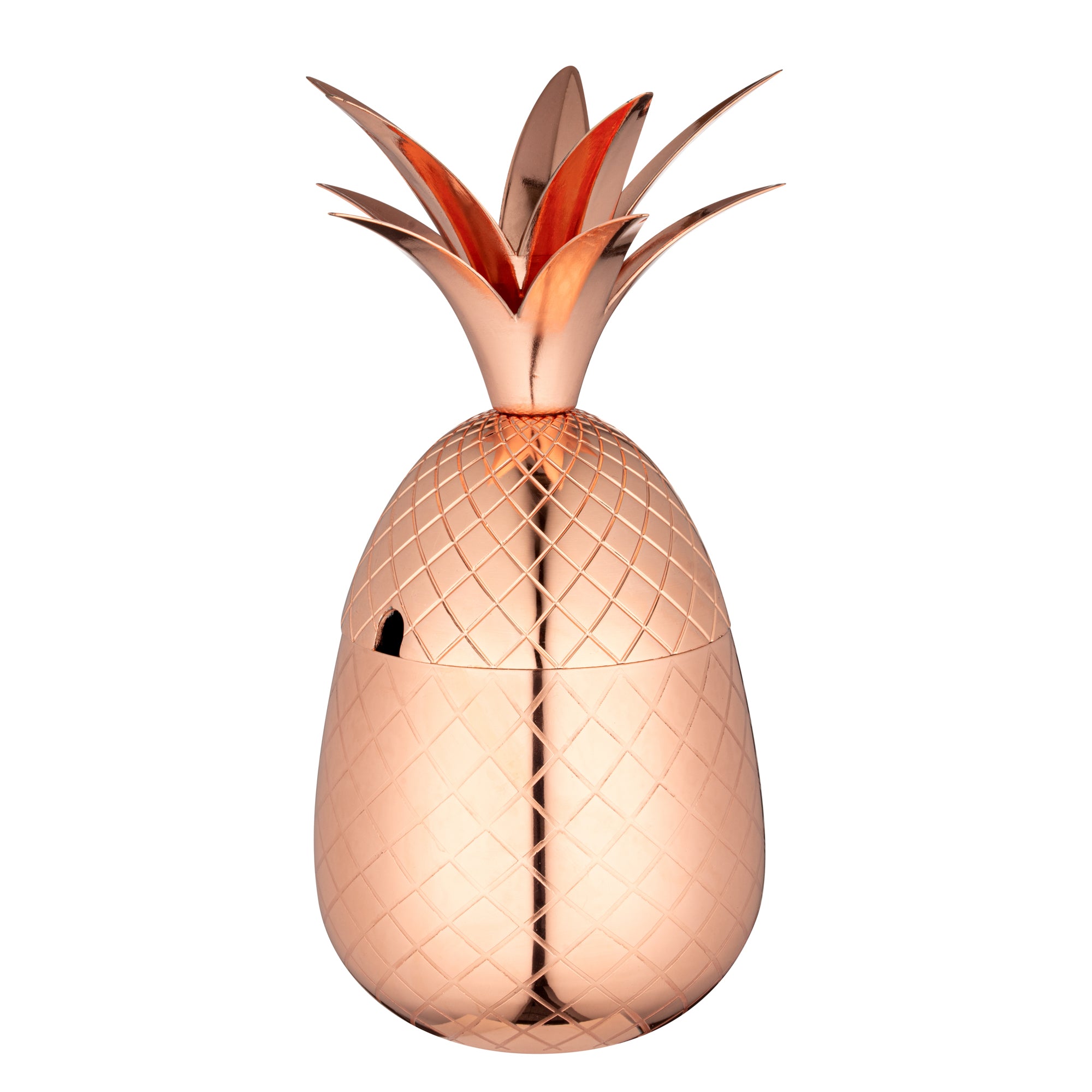 Bar Lux 24 oz Copper Plated Stainless Steel Pineapple Tumbler Cup - Insulated Double Wall Vacuum Flask for Hot & Cold Drinks - Perfect for Beach, Pool, Office & Outdoor Activities (4.25