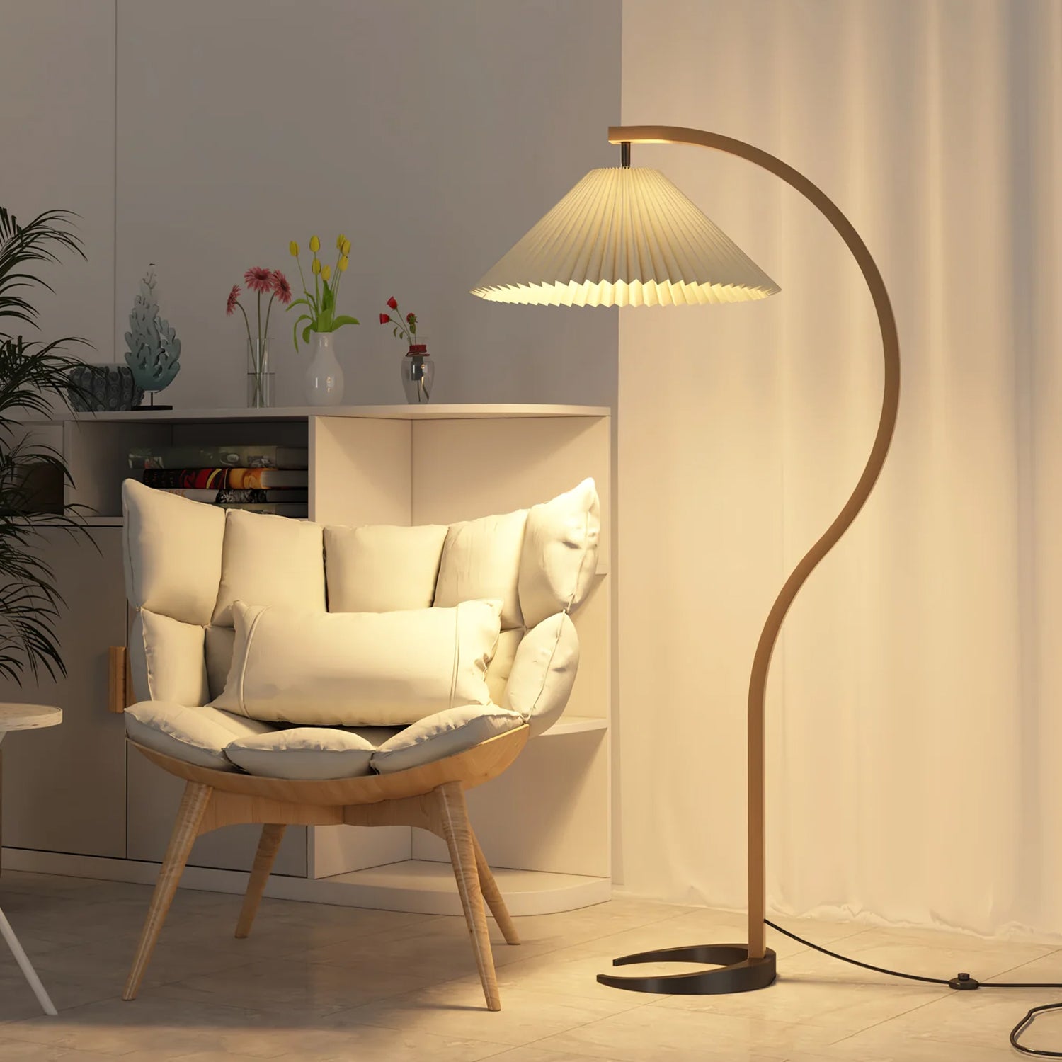 Modern Caprani Floor Lamp - Adjustable LED Standing Light for Living Room, Bedroom & Office - Warm White & Cool White Dimmable Lighting - Perfect for Reading, Relaxing & Decor