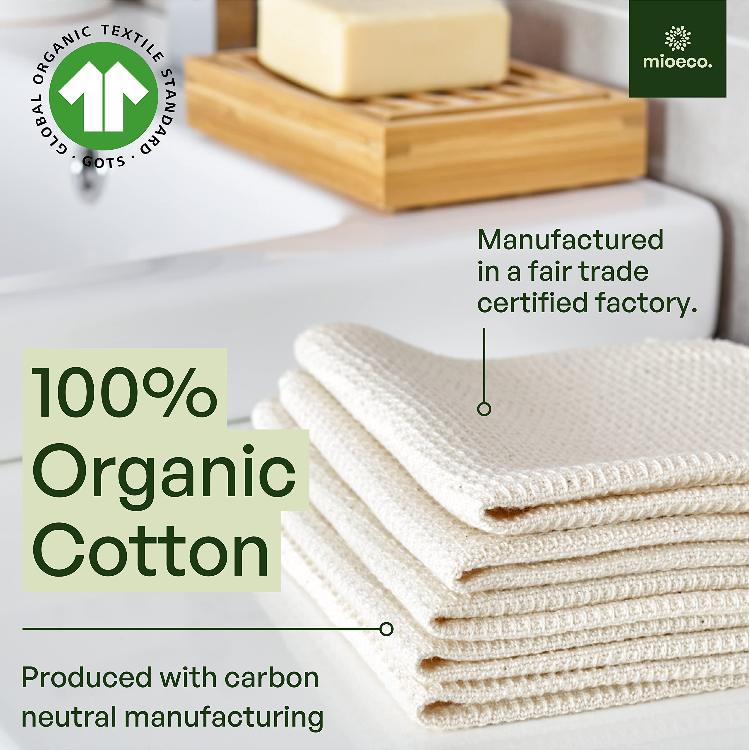 20 Pack Reusable Paper Towels - Eco-Friendly Washable Kitchen Towels, Organic Cotton Dish Cloths & Napkins for Sustainable Cleaning - Perfect for Kitchen, Dining & Household Use