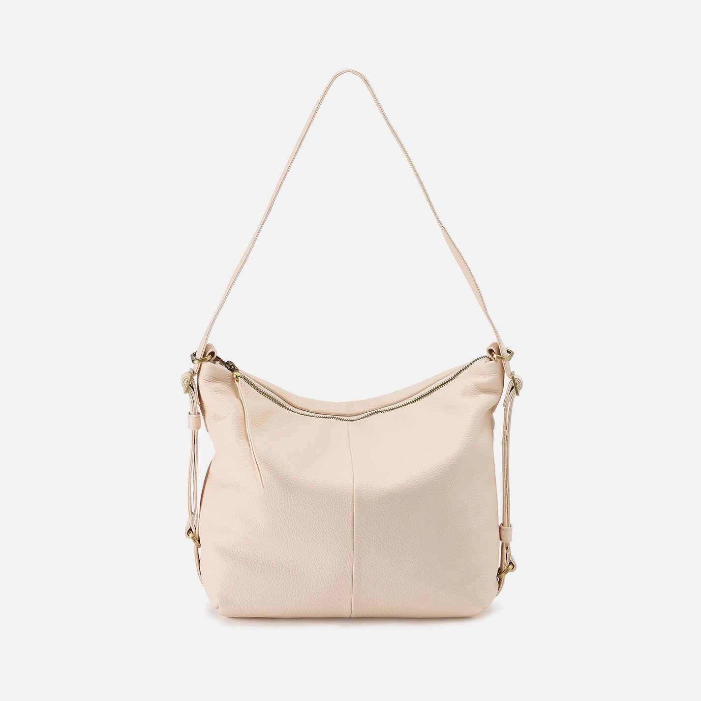 Emily Convertible Backpack in Pebbled Leather - Cream | Stylish Laptop Bag for Women | Perfect for Work, Travel & College