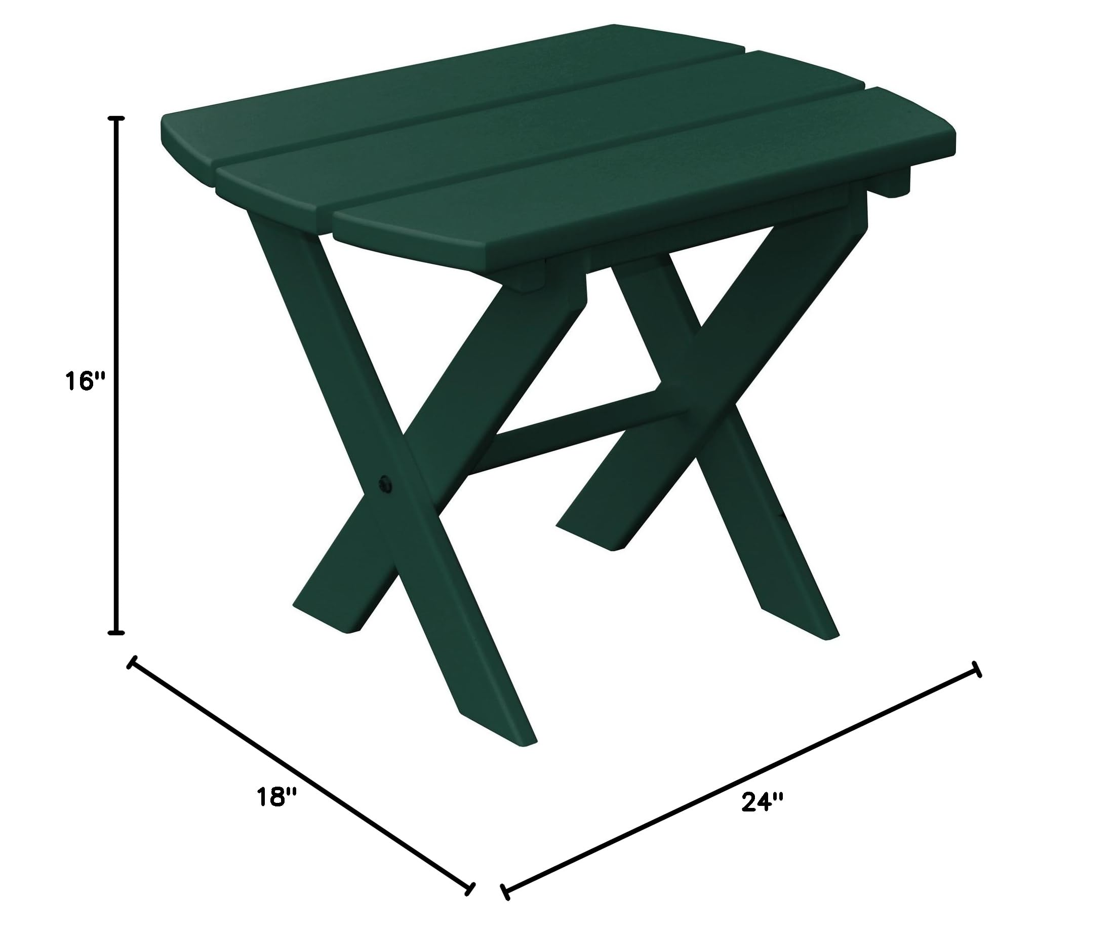 Folding End Table - Lightweight & Durable Poly Furniture for Patio, Garden, or Indoor Use - Turf Green - Furniture Barn USA