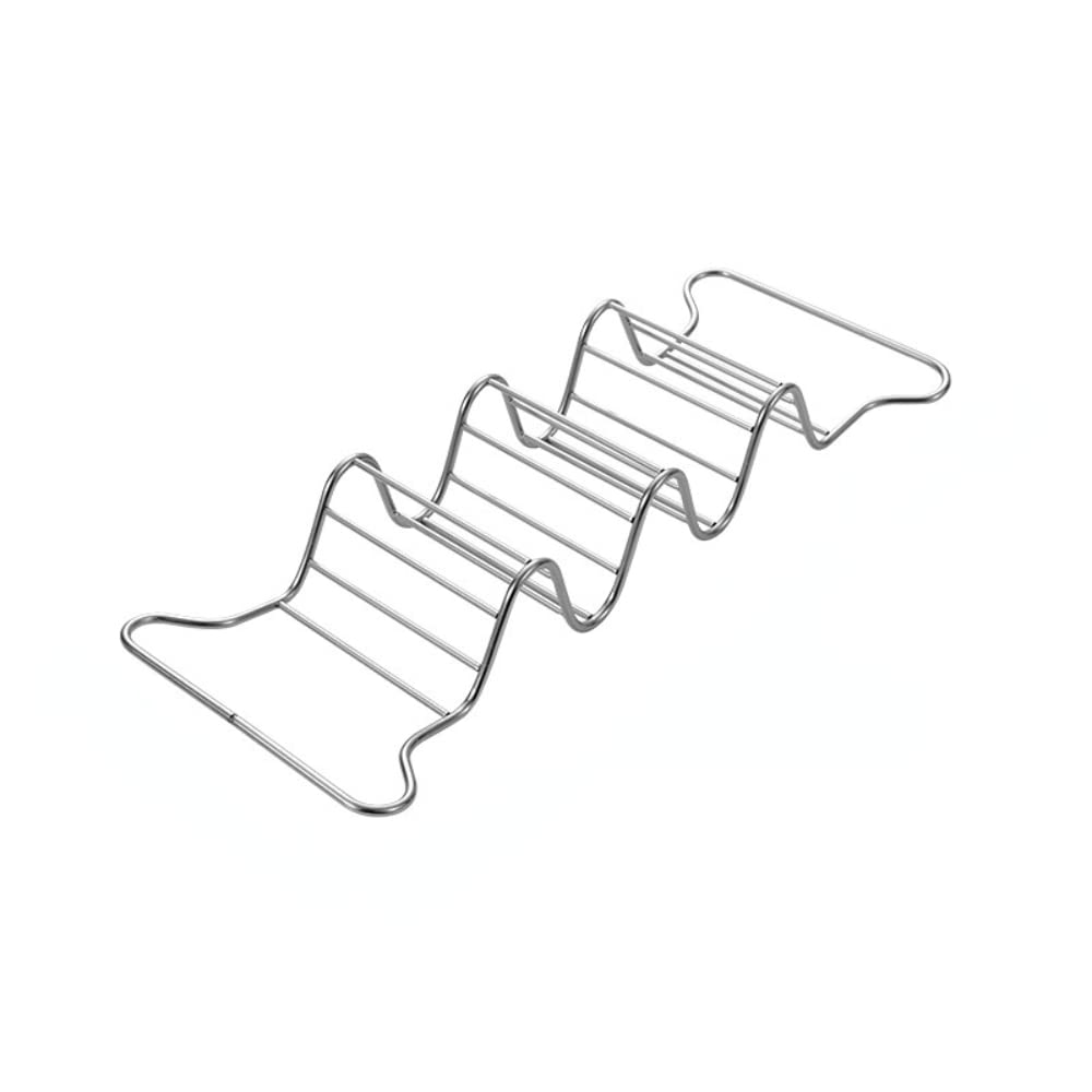 MIEDEON 304 Stainless Steel Burrito Rack - Commercial Grade Taco Holder & Pancake Stand for Restaurants, Bakeries & Food Trucks - Perfect for Chicken Pancakes, Tortillas & Wraps (Silver)