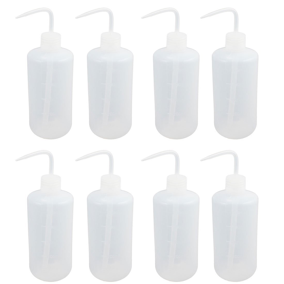 Ubersweet® 8-Pack 500ml Squeeze Wash Bottles - Durable Plastic Labeling Bottles for Tattoo Ink, Science Labs, Cleaning & DIY Projects