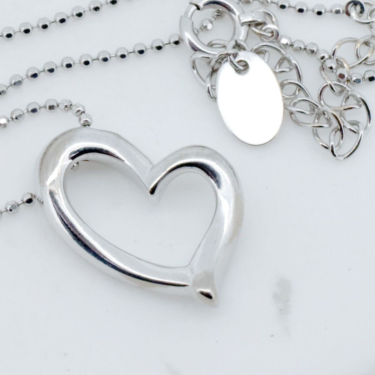 4℃ Heart Motif 18K White Gold Diamond Pendant Necklace for Women - Perfect for Valentine's Day, Anniversary & Romantic Gifts