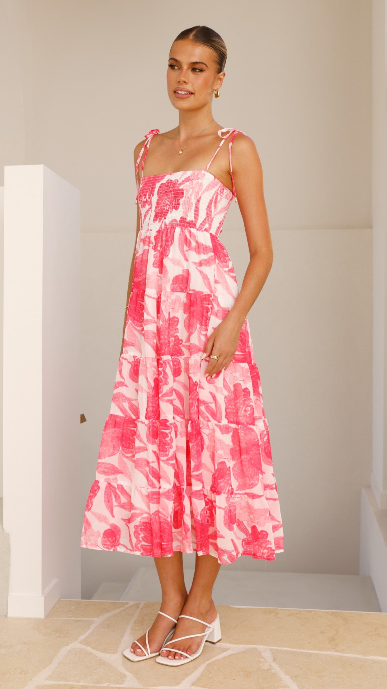Gwynne Maxi Dress - Floral Pink Print Summer Dress for Women | Beach, Party & Casual Wear