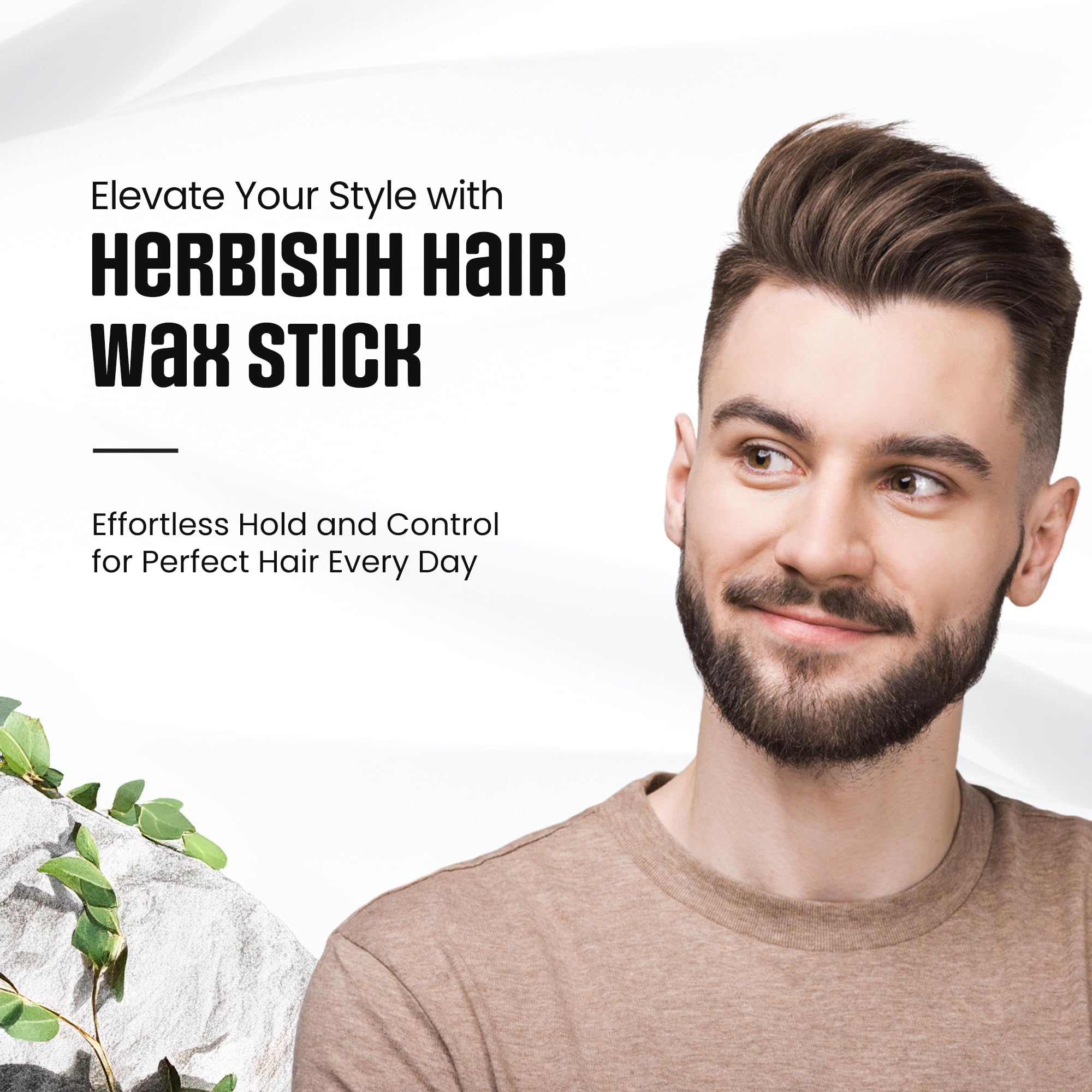 Herbishh Just Curls Deep Conditioner for Curly Hair - Hydrating Hair Wax Stick for Women & Men - Perfect for Defining Curls & Reducing Frizz (Home & Salon Use)