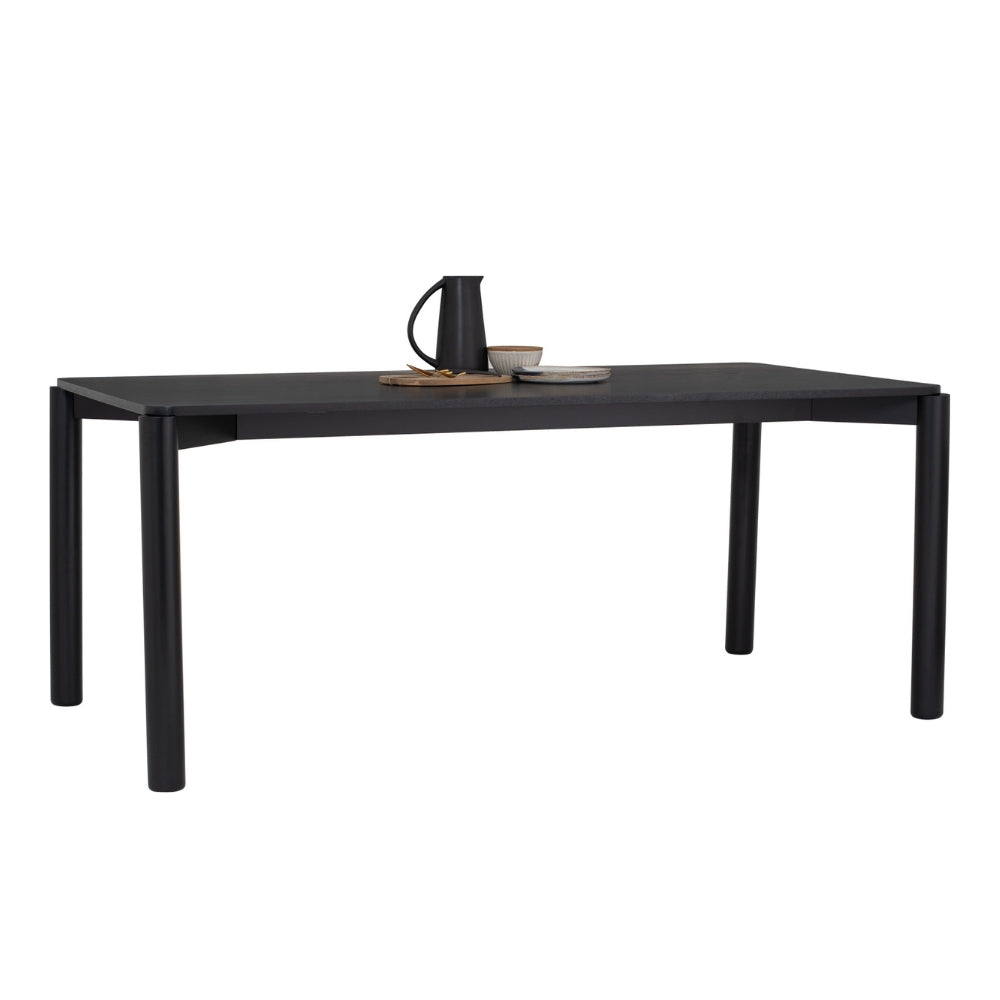 LONY 180cm Black Dining Table - Modern & Stylish for Home, Kitchen, and Dining Room Decor