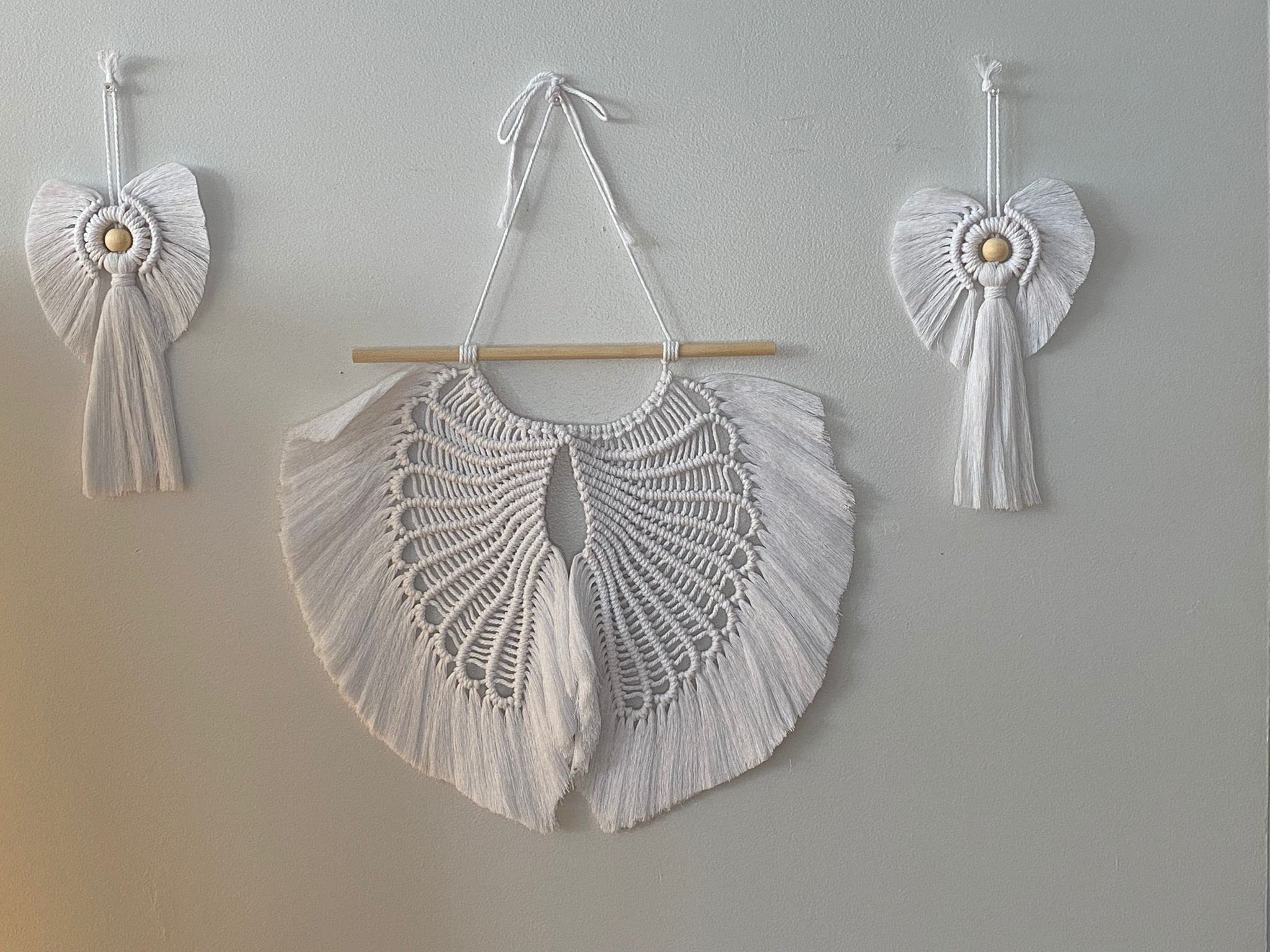 Handmade Macrame Wall Hanging Tapestry - Boho Angel Design for Home Decor | Perfect for Living Room, Bedroom, Nursery & Wedding Decorations