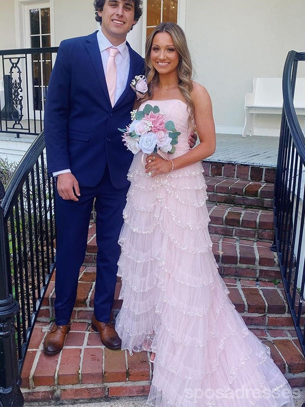 Elegant Pink A-Line Side Slit Long Prom Dress for Women - Formal Evening Gown for Party, Homecoming, Wedding Guest & Special Occasions