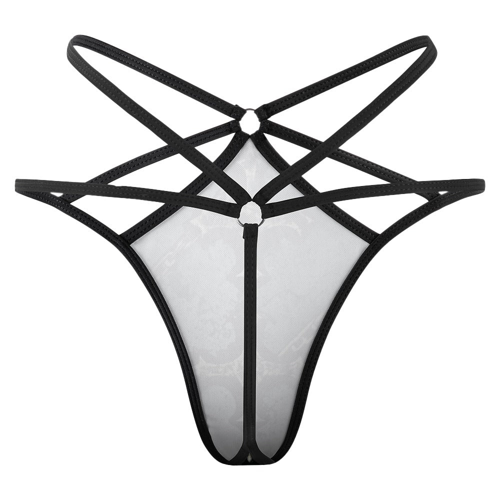 Gothic Cross T-Back Thong Lingerie - Sexy Gothic Underwear for Women, Gothic Fashion, Fetish Wear, Halloween Costume, Boudoir Photo Shoot, BDSM Outfit