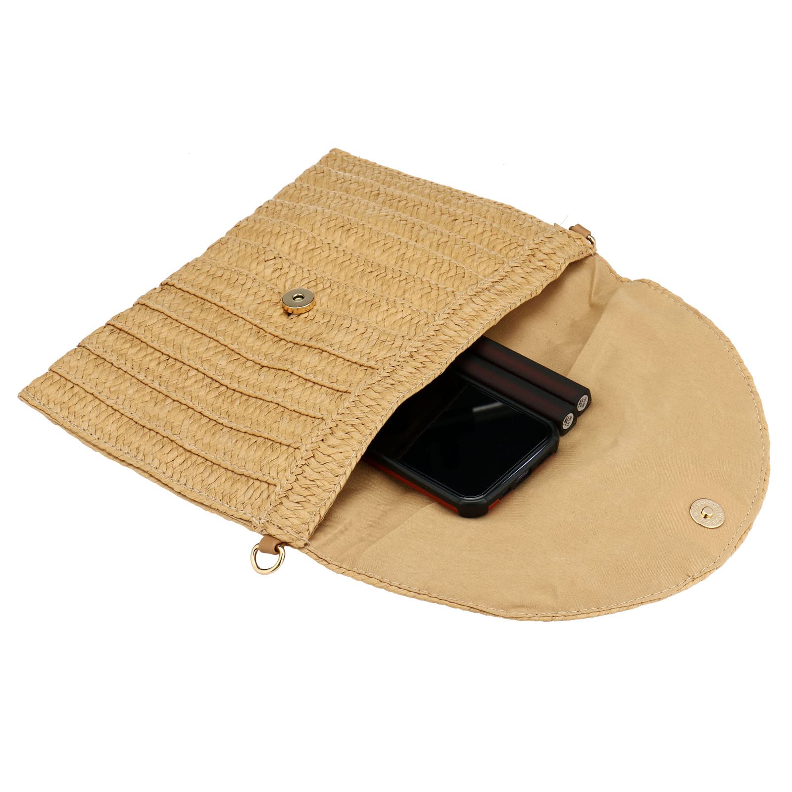 Women's Straw Clutch Purse - Summer Beach Envelope Handbag with Crossbody Strap | Eco-Friendly Woven Wallet for Vacation, Wedding, and Outdoor Events