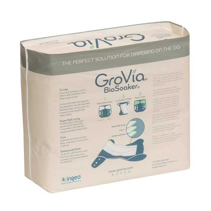 GroVia BioSoaker Cloth Diaper Inserts - Organic Bamboo & Hemp Blends for Maximum Absorbency | Eco-Friendly, Reusable Baby Diaper Liners for Overnight & Heavy Wetters | Perfect for Daycare, Travel & Sensitive Skin