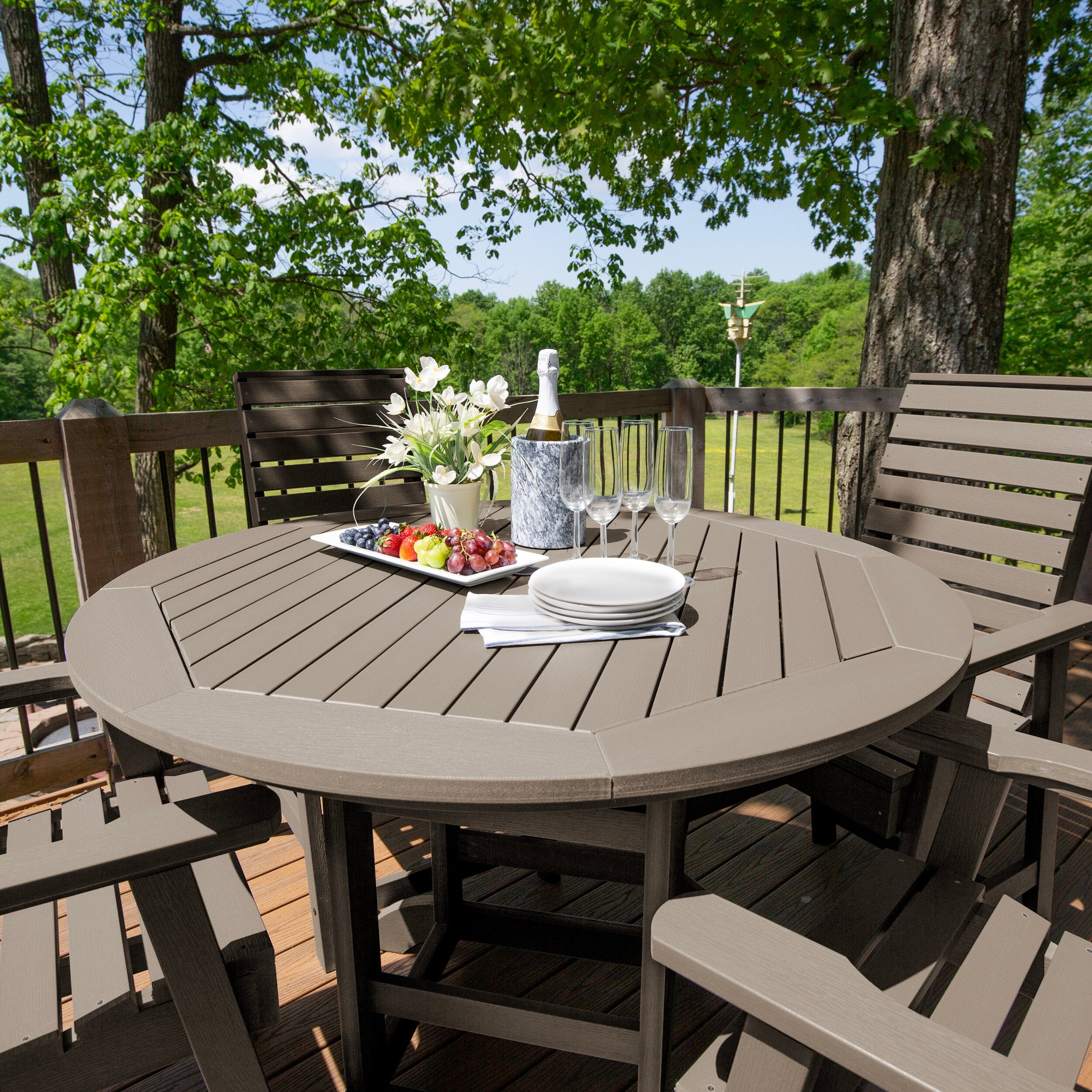 Weatherly 5-Piece 48-Inch Round Counter Height Dining Set - Perfect for Small Spaces, Breakfast Nooks & Outdoor Patios