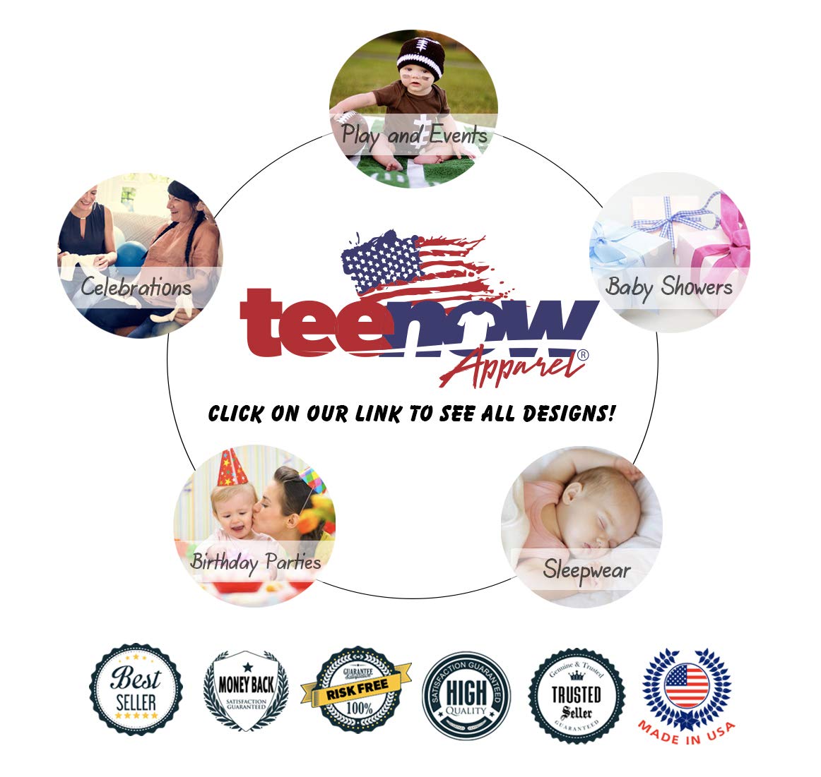 TeeNow - Semper Fun Military Inspired Baby Bodysuit for Boys & Girls - Soft & Comfortable Infant Onesie for Casual Wear & Playtime