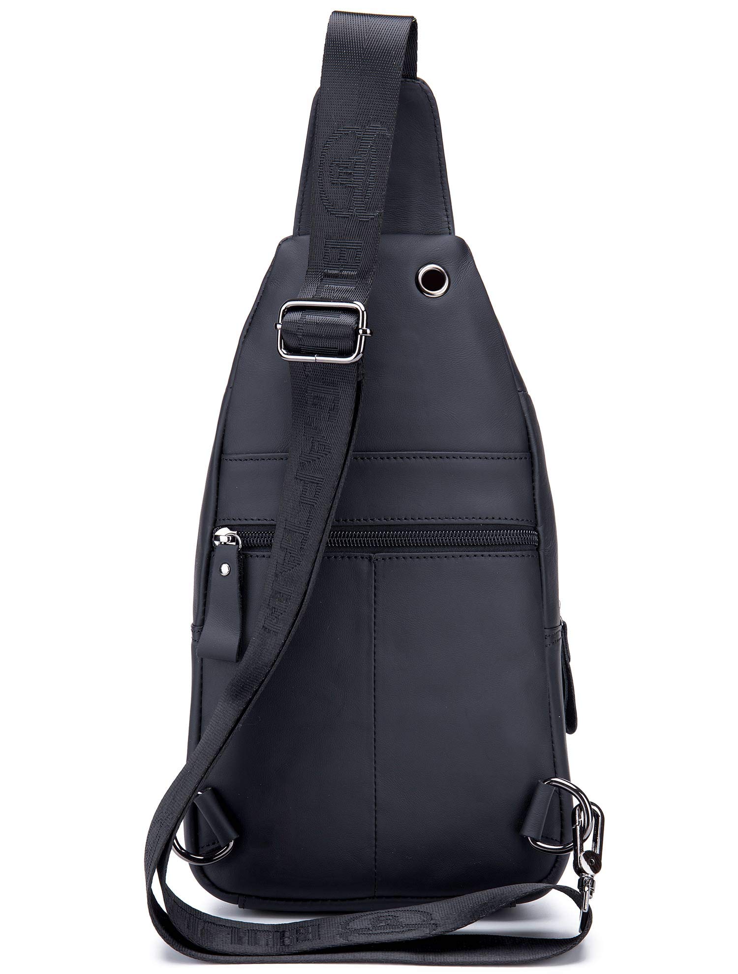 BULLCAPTAIN Men's Genuine Leather Crossbody Bag - Stylish Shoulder Sling Bag for Travel, Hiking & Everyday Use - Durable Casual Chest Bag & Daypack for Work, Commuting & Outdoor Adventures