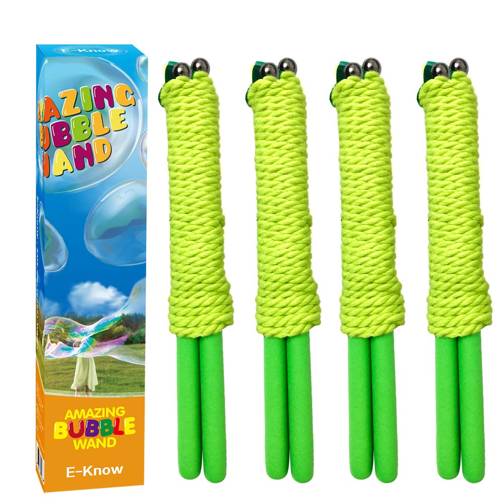 4 Pack Giant Bubble Wand Set for Kids - Telescopic Stainless Steel Bubble Blower with Durable Design - Perfect for Outdoor Play, Birthday Parties & Backyard Fun - Works Best with Bubbleventi Bubble Mix