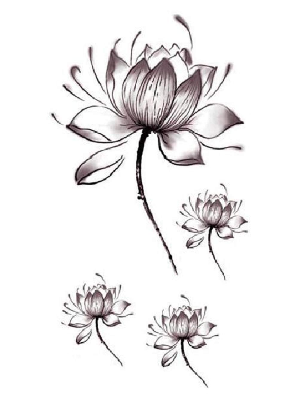 Elegant Lotus Flower Temporary Tattoos for Women - Waterproof Body Art Stickers - Perfect for Festivals, Beach Parties, and Summer Fashion