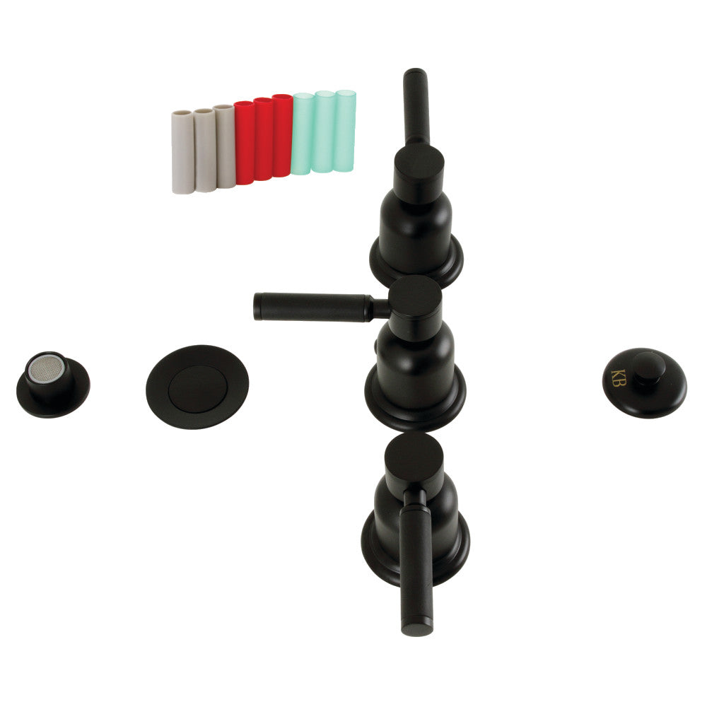 Kingston Brass KB6325DKL Kaiser Three Handle Bidet Faucet - Premium Matte Black Finish for Modern Bathrooms | Perfect for Spa-Like Bathroom Upgrades & Hygienic Cleaning