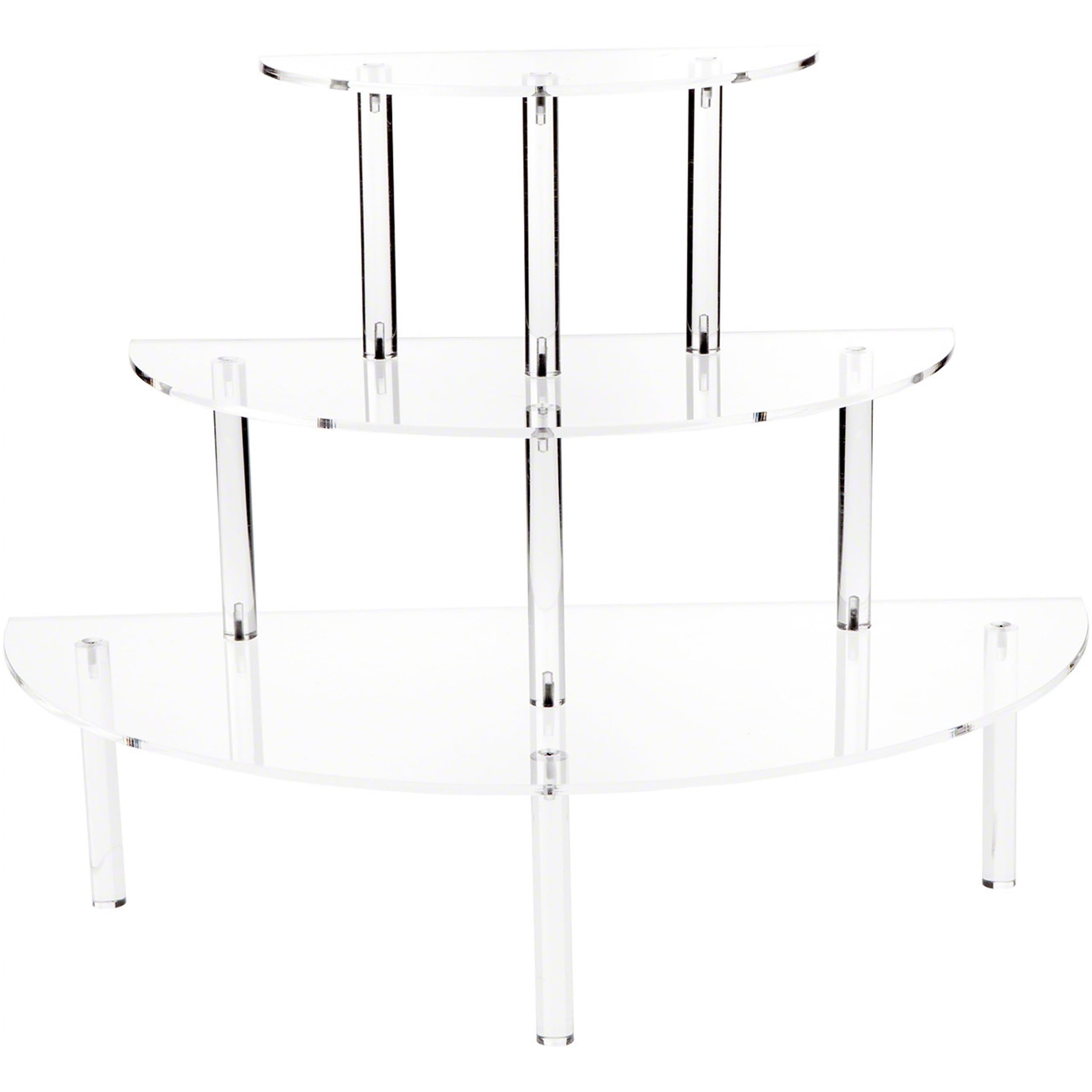 Plymor Clear Acrylic 3-Tier Half-Round Display Shelves - 18.5