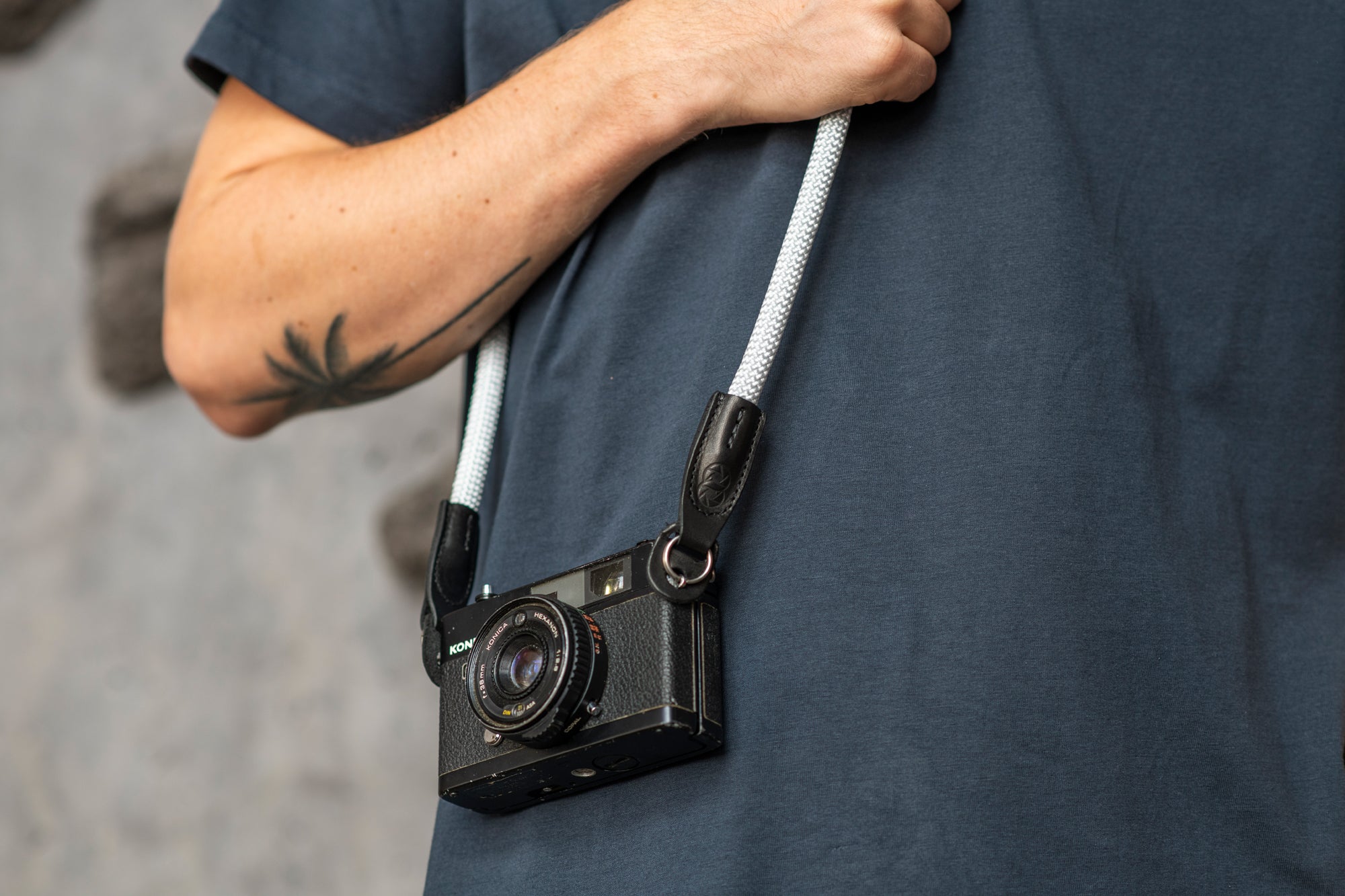 Premium Cooph Rope Camera Strap with Split Ring - 51.2 Inch (130cm) Adjustable Neck Strap for DSLR/Mirrorless Cameras - Durable & Comfortable Silver Gray Design - Perfect for Travel, Photography & Outdoor Adventures