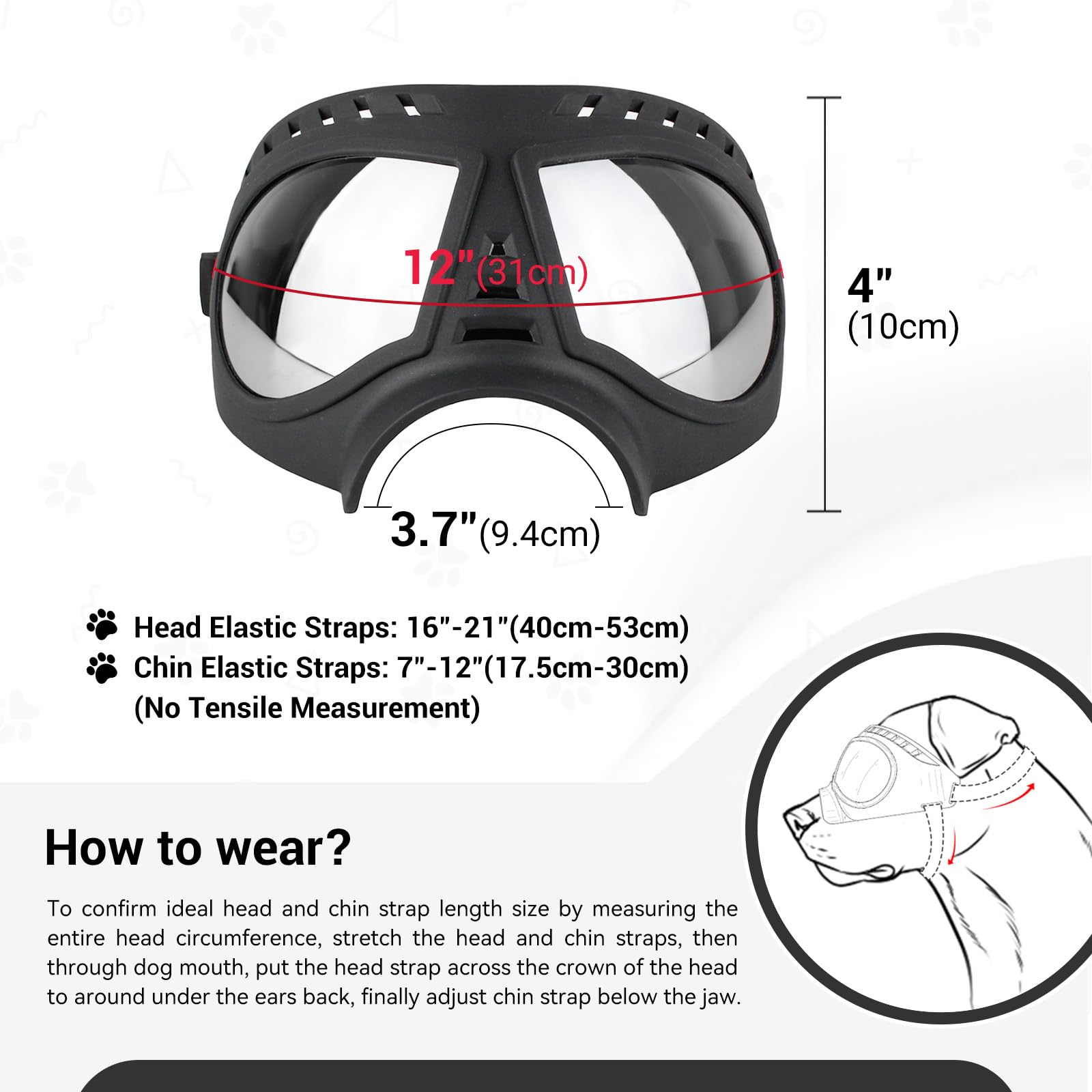 **Namsan Dog Goggles for Large Dogs – UV Protection, Soft Frame, Adjustable Fit – Tactical Dog Sunglasses for Summer Driving & Winter Snow – Medium to Large Breeds with Wide Snout (Black)**    *Perfect for outdoor adventures, beach trips, hiking, and snowy terrain to keep your dog's eyes safe and comfortable!*