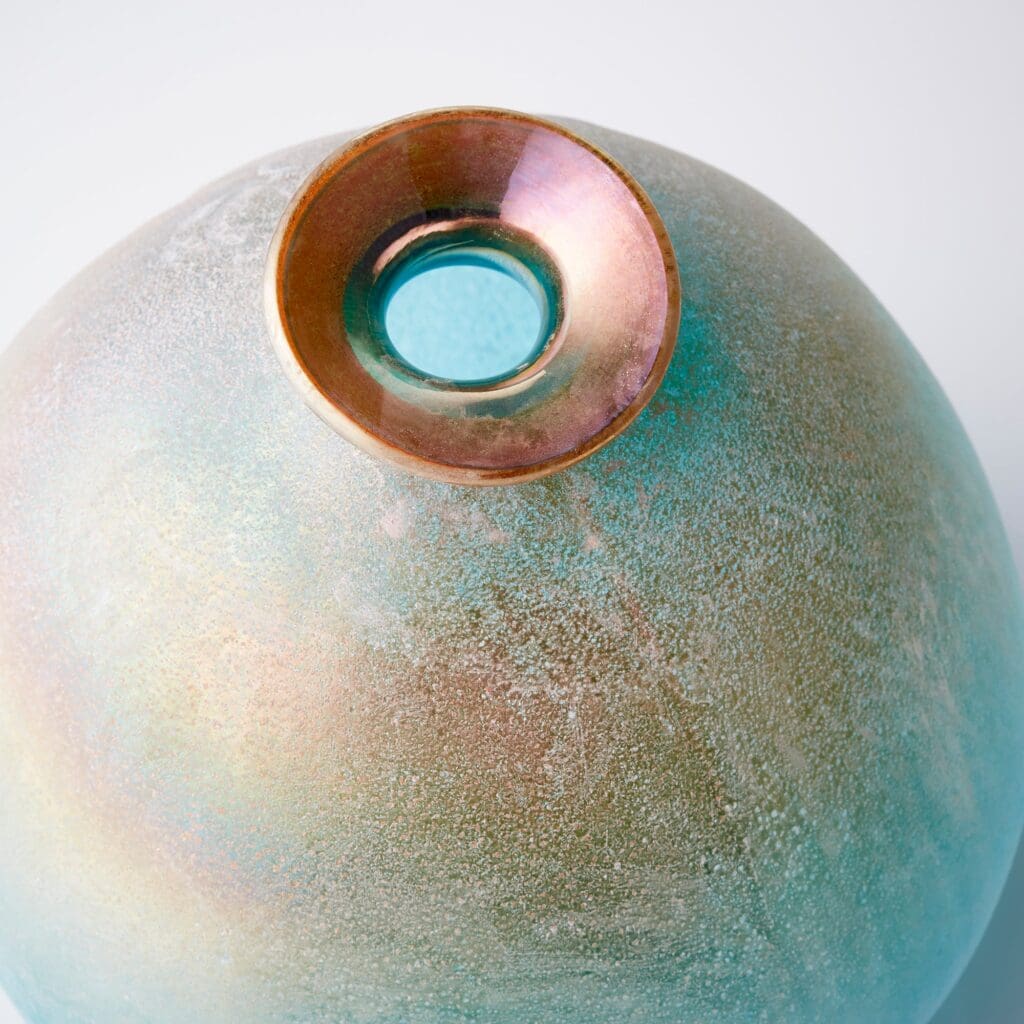 Cyan Design 10436 Sea of Dreams Vase - Turquoise & Scavo Small Ceramic Vase for Home Decor, Wedding Centerpiece, Tabletop Display