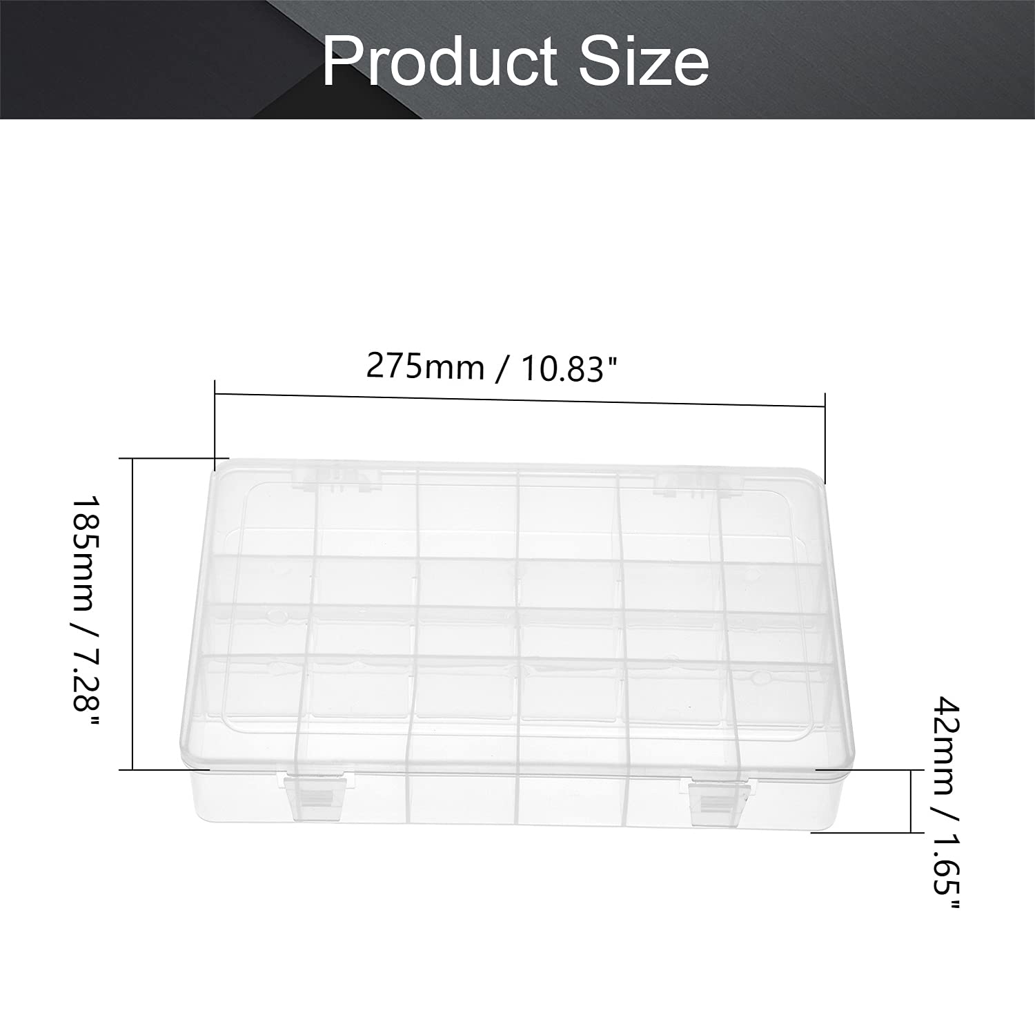 Utoolmart 10.8 x 7.3 x 1.7 Inches Translucent Plastic Tool Box Organizer - Hardware Storage Case for Screws, Bolts, Nuts, Nails, Beads & Jewelry (1 Pack) - Perfect for DIY Projects, Home Repair & Craft Organization
