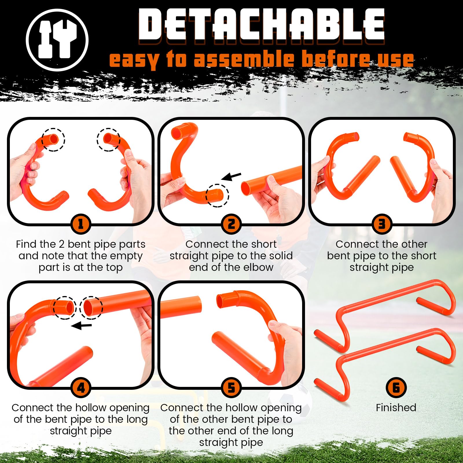 5 Pcs Speed Agility Hurdles - Detachable Training Equipment for Soccer, Basketball & Plyometric Drills
