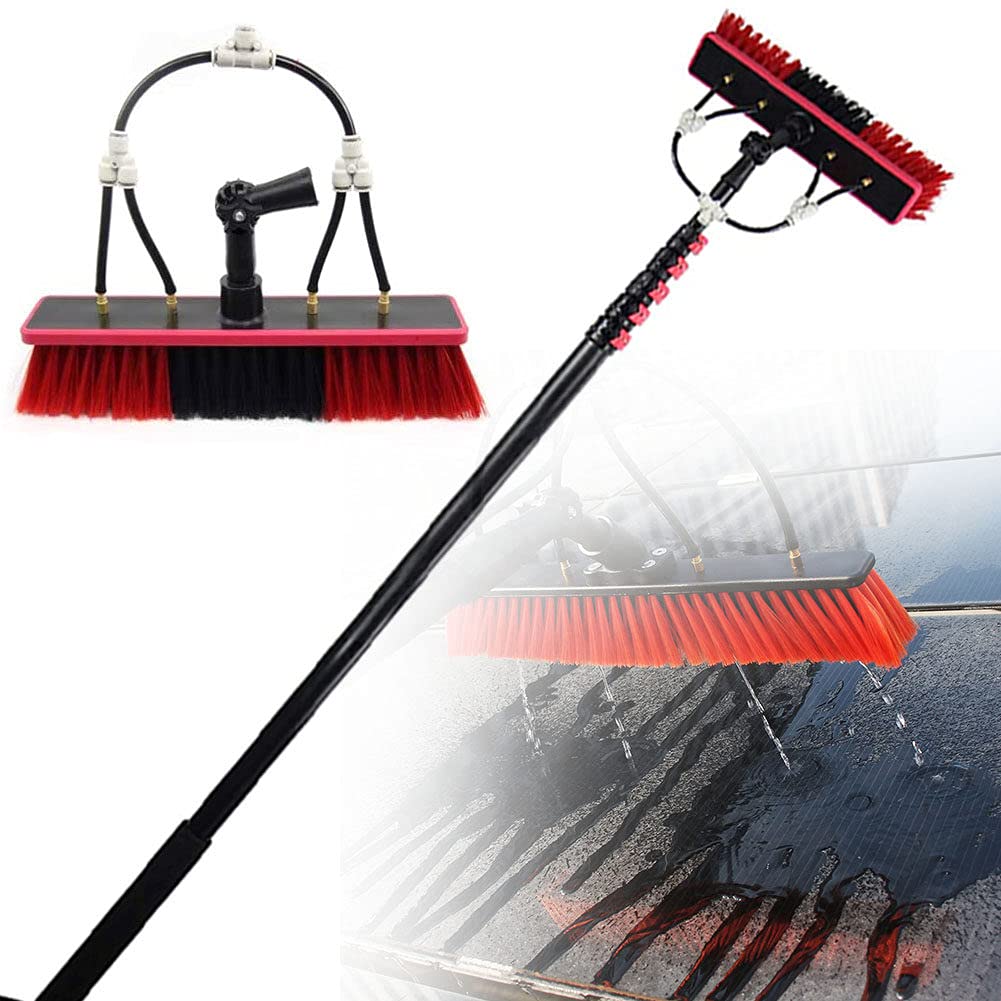 12Ft-36Ft Water Fed Pole Window Cleaning Brush System with 35cm Brush - Outdoor Window Cleaner for Glass, Solar Panels & More - Perfect for High-Rise Buildings, Residential Homes & Commercial Properties