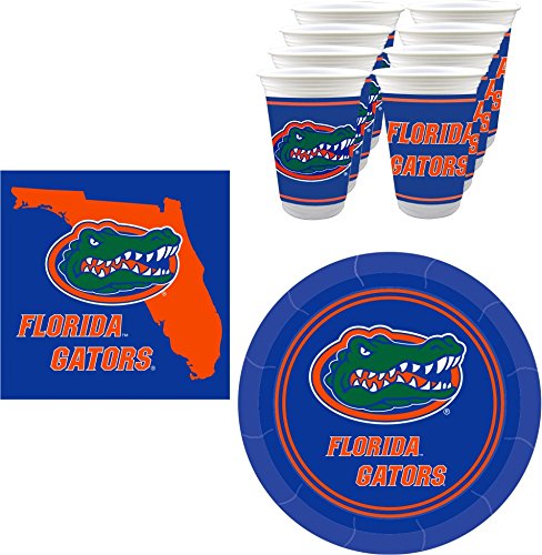 Official Florida Gators 48-Piece Party Set - 16oz Plastic Cups, 9