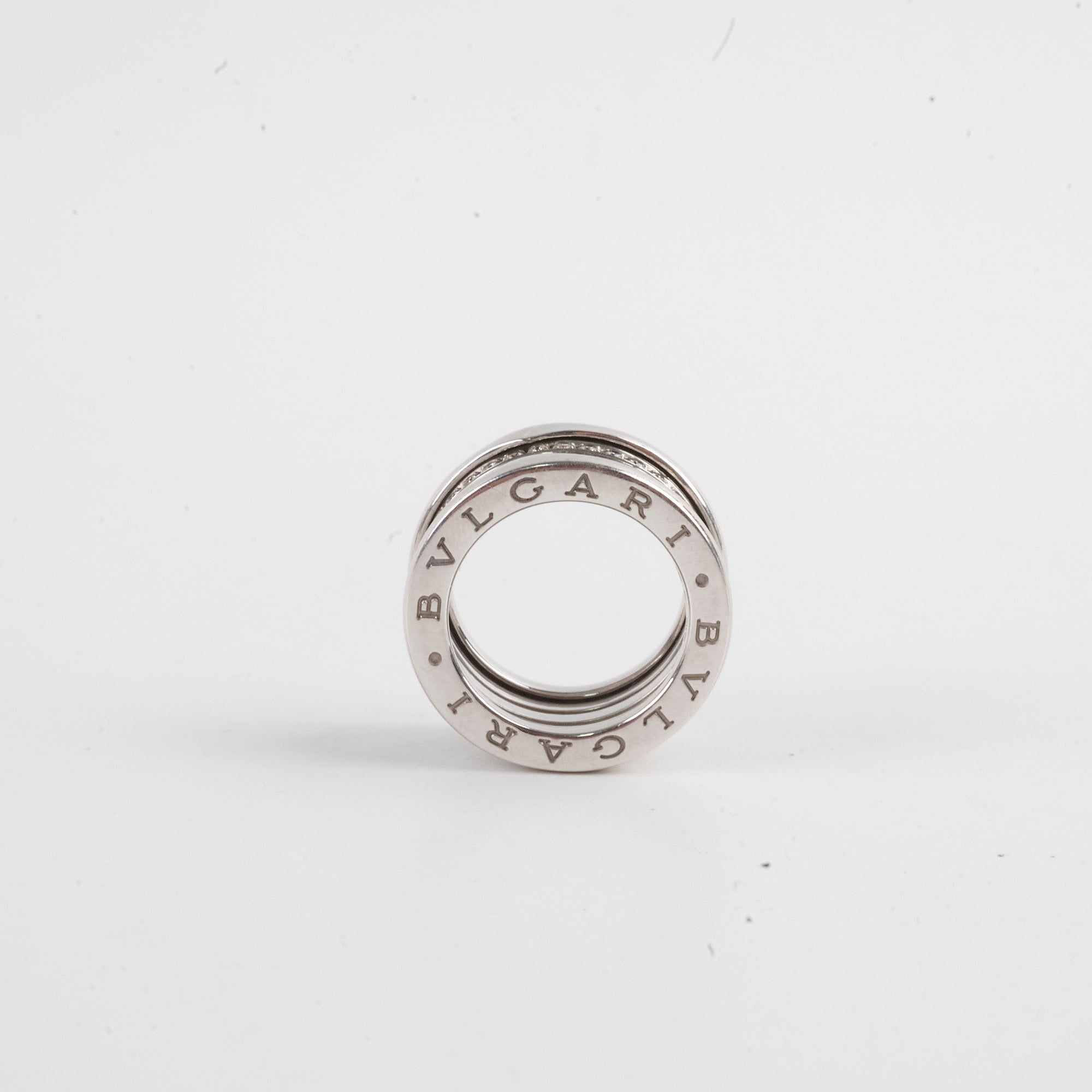 Bvlgari B Zero 1 18K White Gold Diamond Ring - Size 53 (US 6.5) for Women - Luxury Wedding, Engagement & Anniversary Jewelry Gift